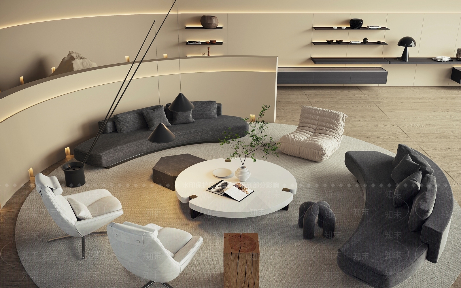 Poliform现代沙发茶几组合3D模型下载【ID:1133484008】_知末3d模型网