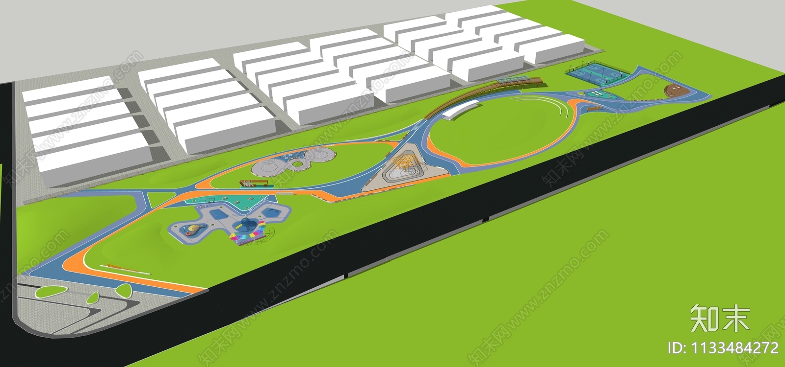 现代运动主题体育公园SU模型下载【ID:1133484272】