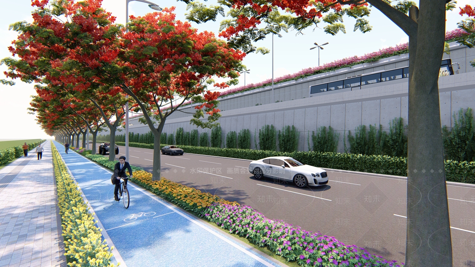 现代道路边坡SU模型下载【ID:1133493552】