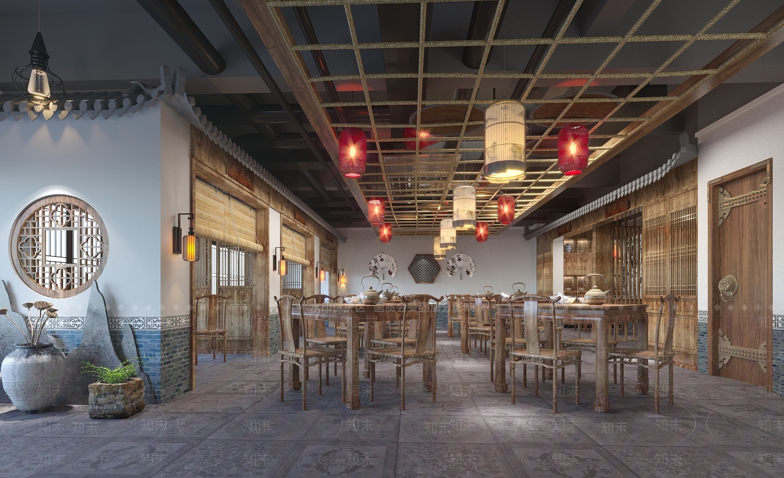 中式茶馆3D模型下载【ID:1133494437】