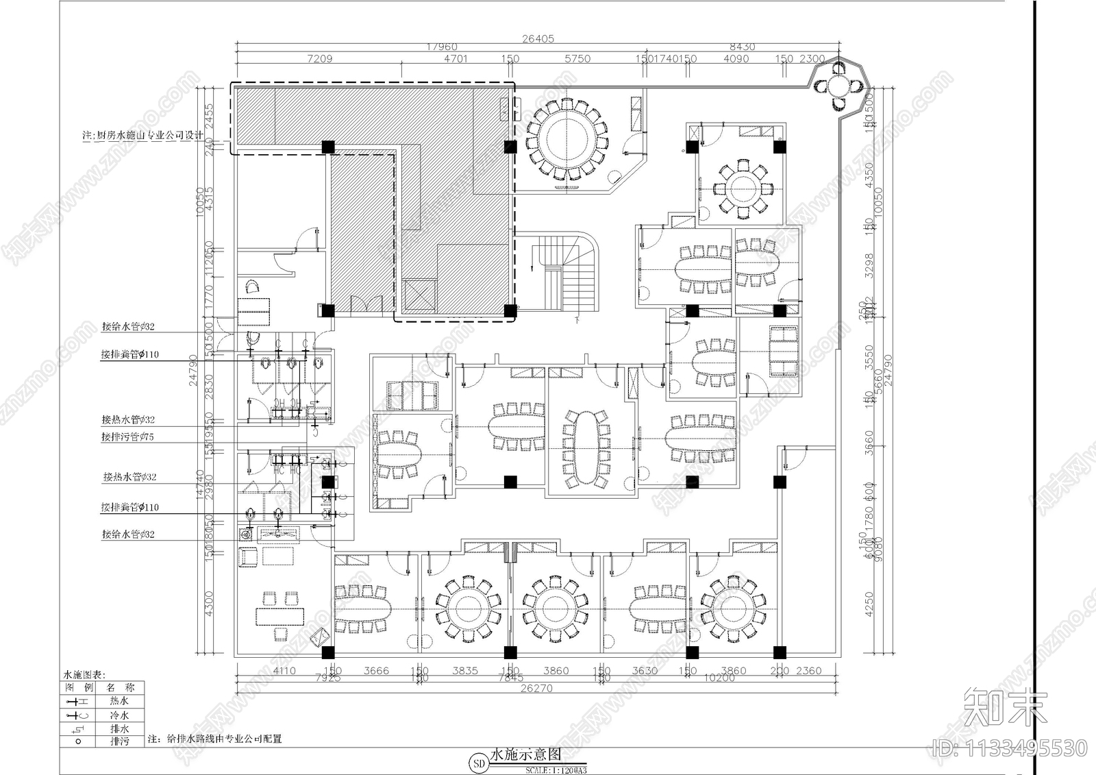 主题餐厅餐厅包间施工图下载【ID:1133495530】