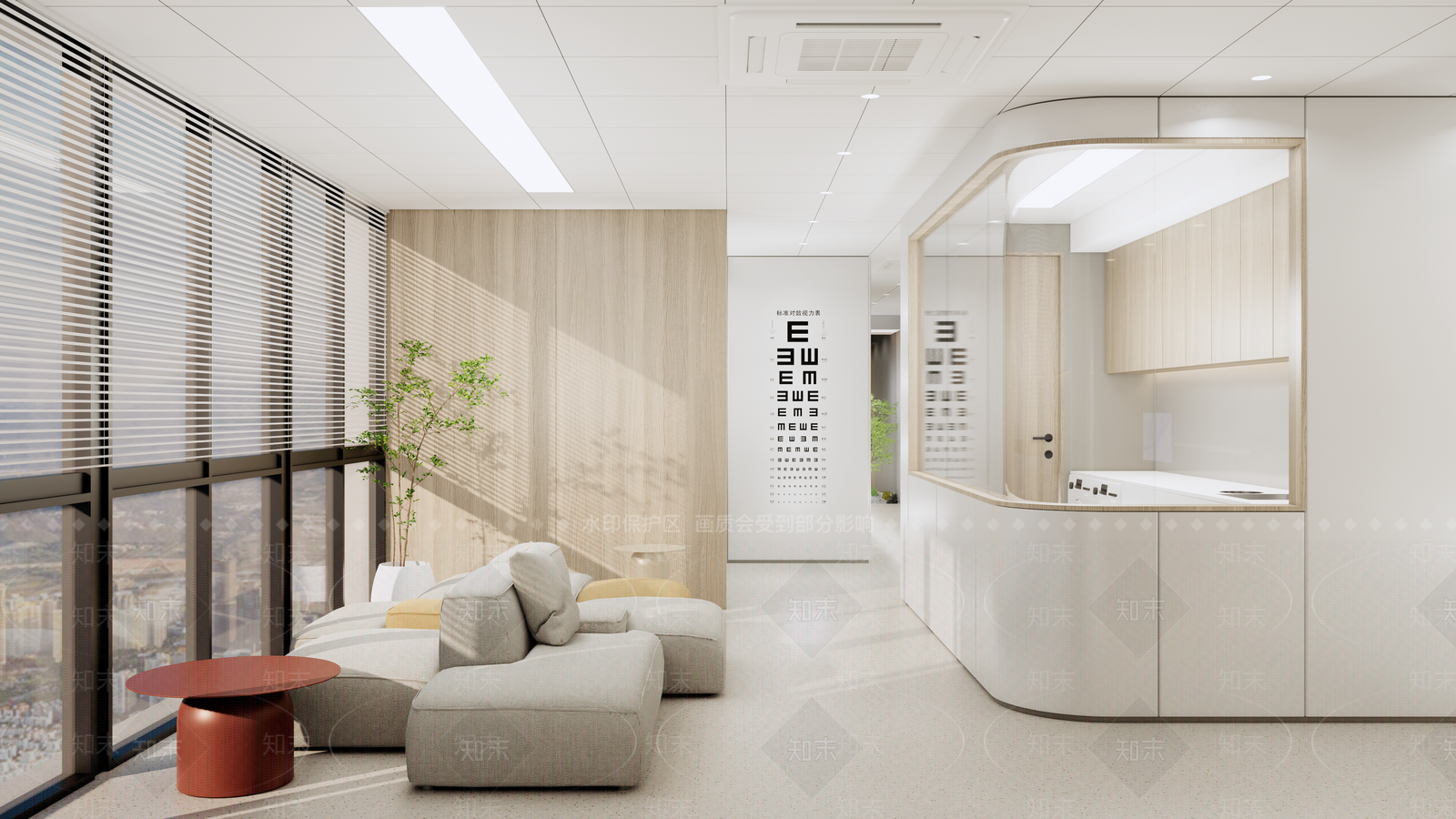 现代眼科候诊区SU模型下载【ID:1133500413】