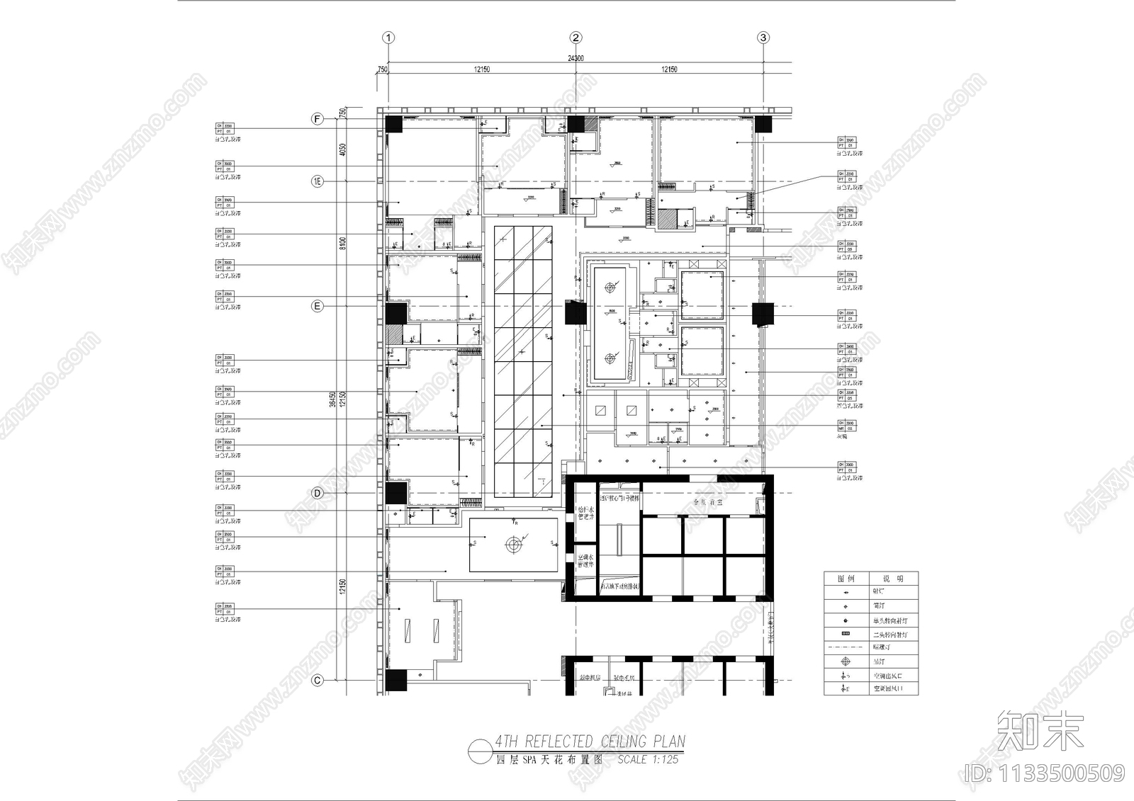 酒店SPA区cad施工图下载【ID:1133500509】