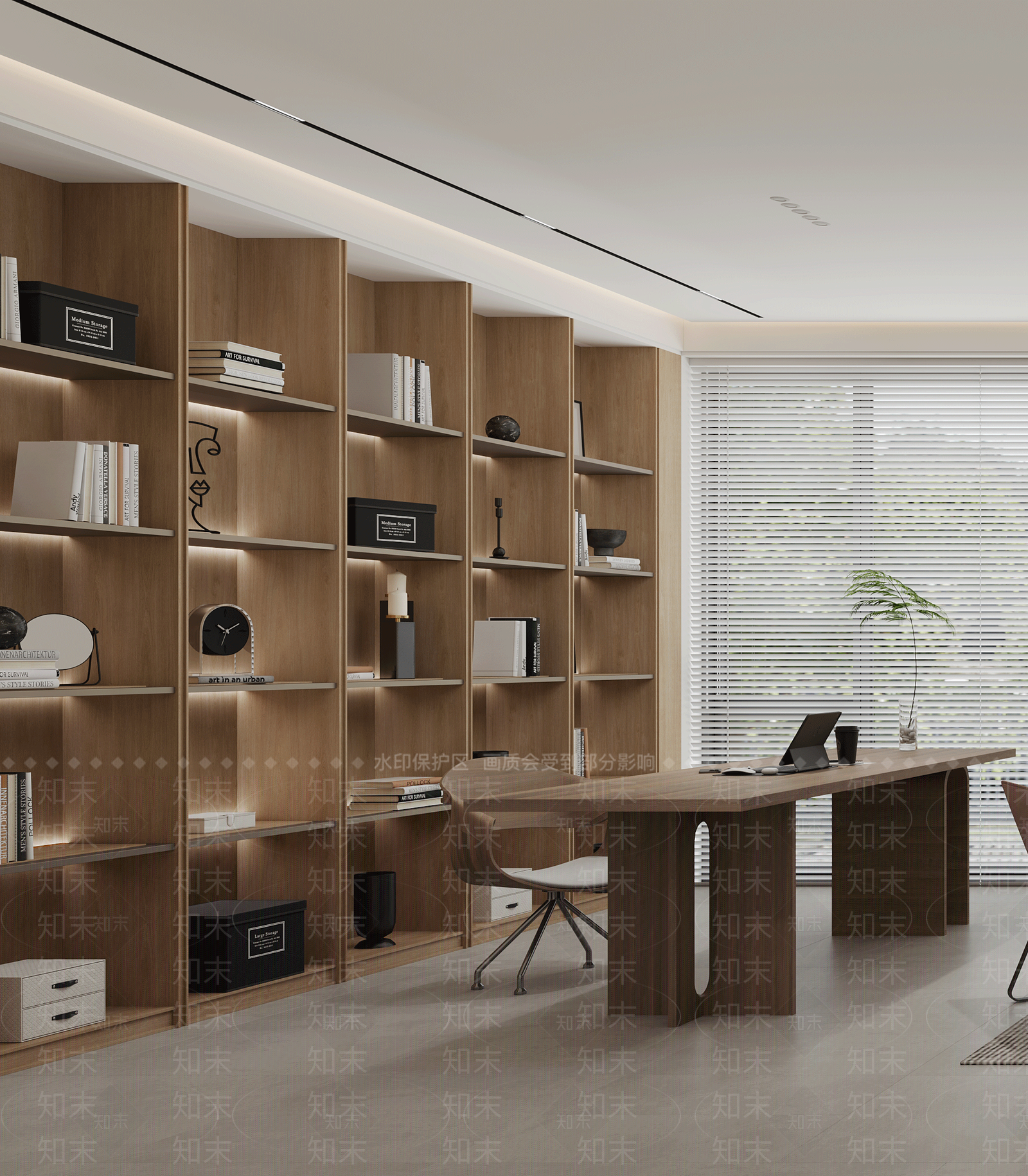 现代书房3D模型下载【ID:1133504788】