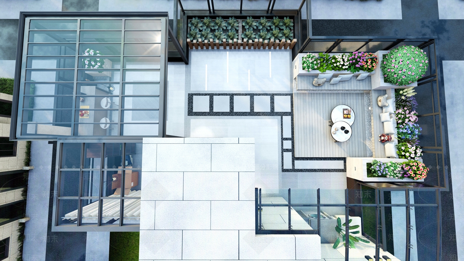 现代屋顶花园SU模型下载【ID:1133508288】