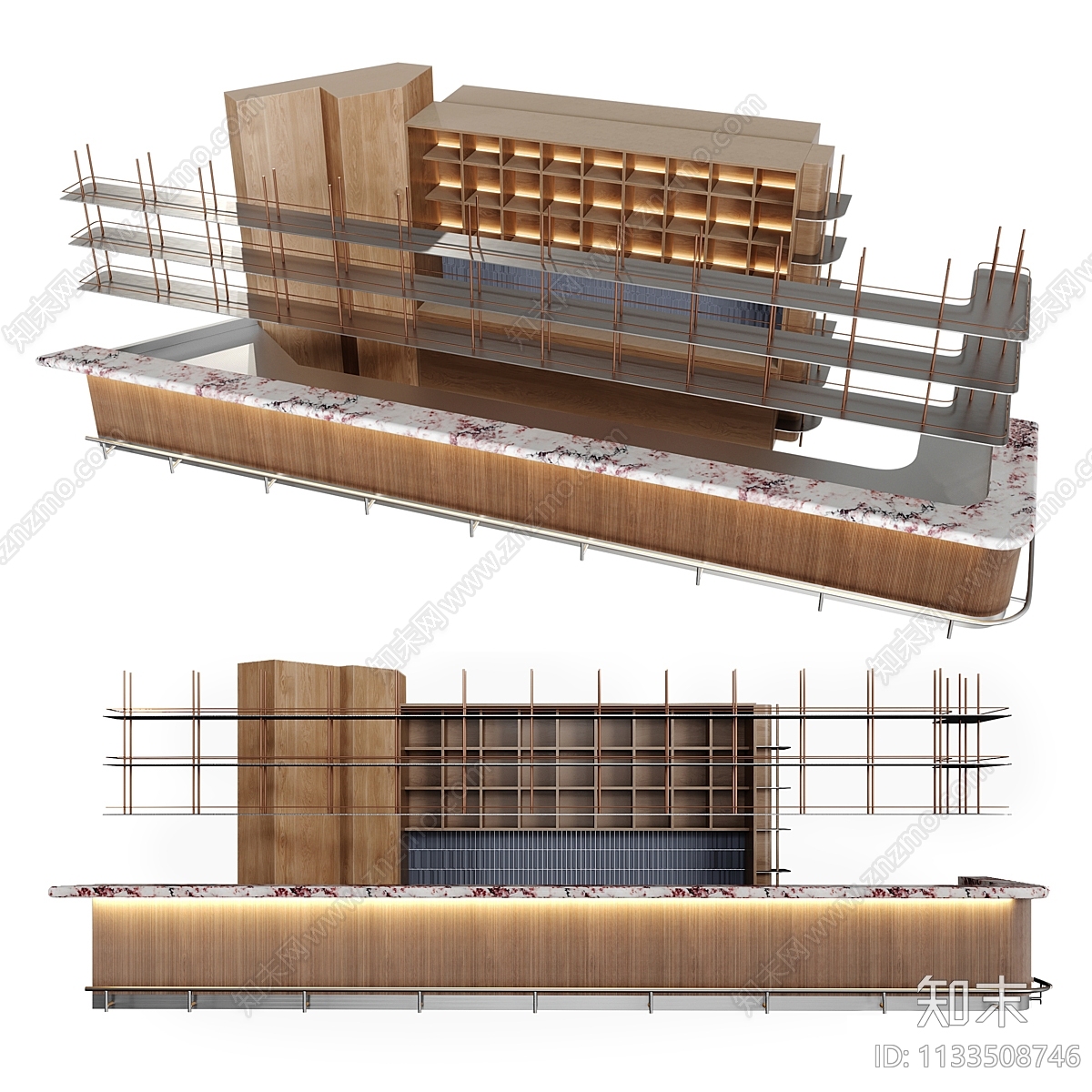 现代吧台3D模型下载【ID:1133508746】