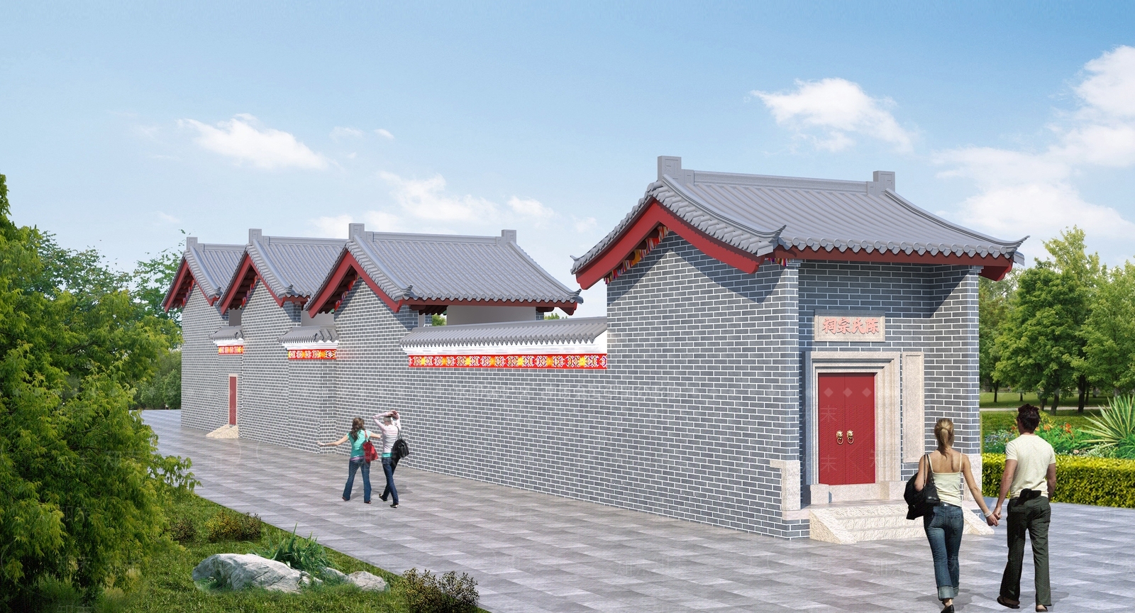 中式古建祠堂3D模型下载【ID:1133511962】