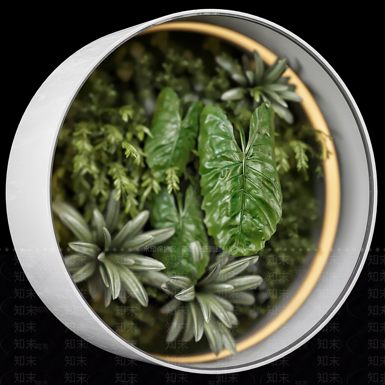 圆形植物墙3D模型下载【ID:1133520196】