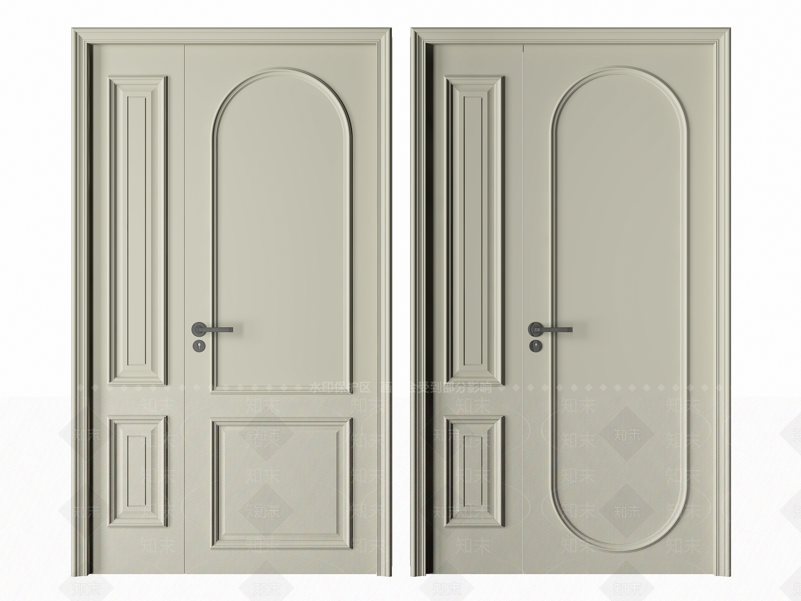 法式子母门3D模型下载【ID:1133522556】