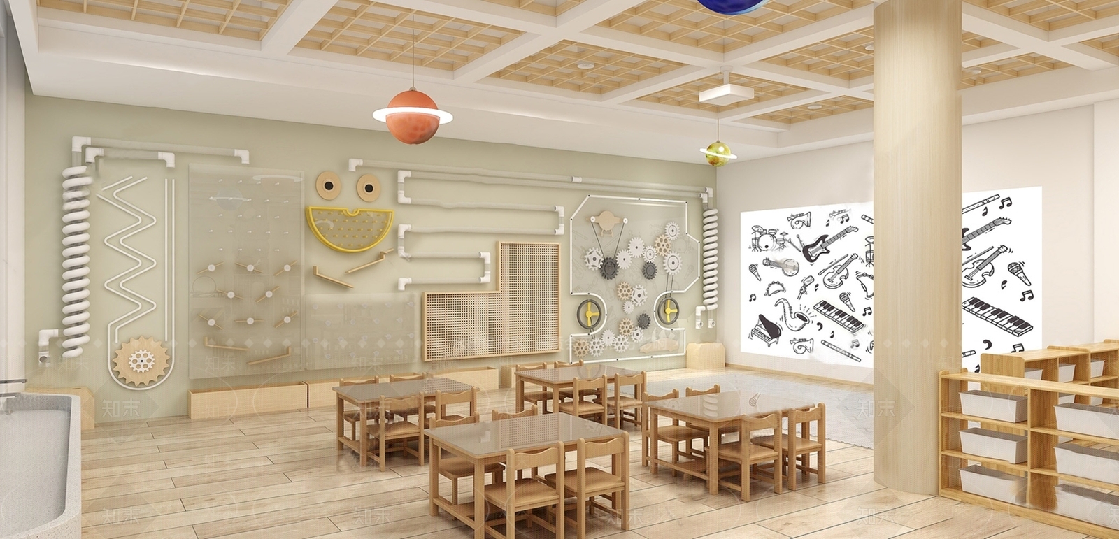 现代幼儿园教室SU模型下载【ID:1133524000】
