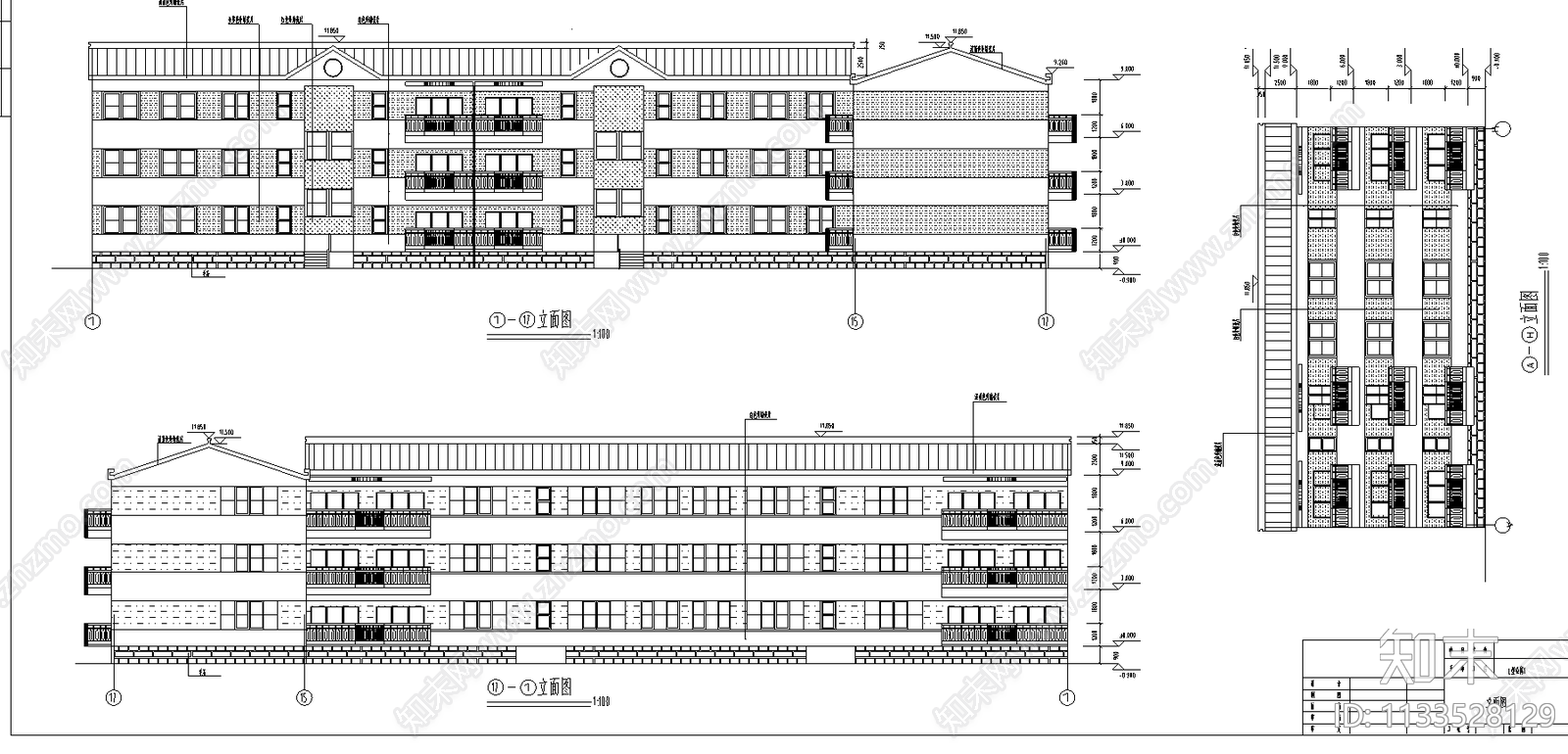 武汉某L型公寓建筑cad施工图下载【ID:1133528129】