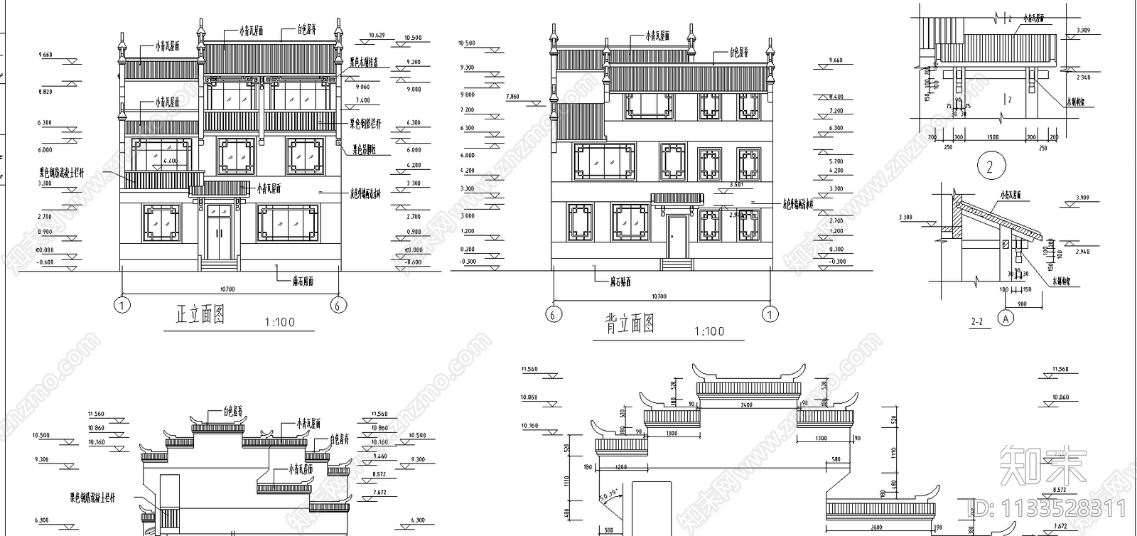 湘西吊角住宅楼cad施工图下载【ID:1133528311】