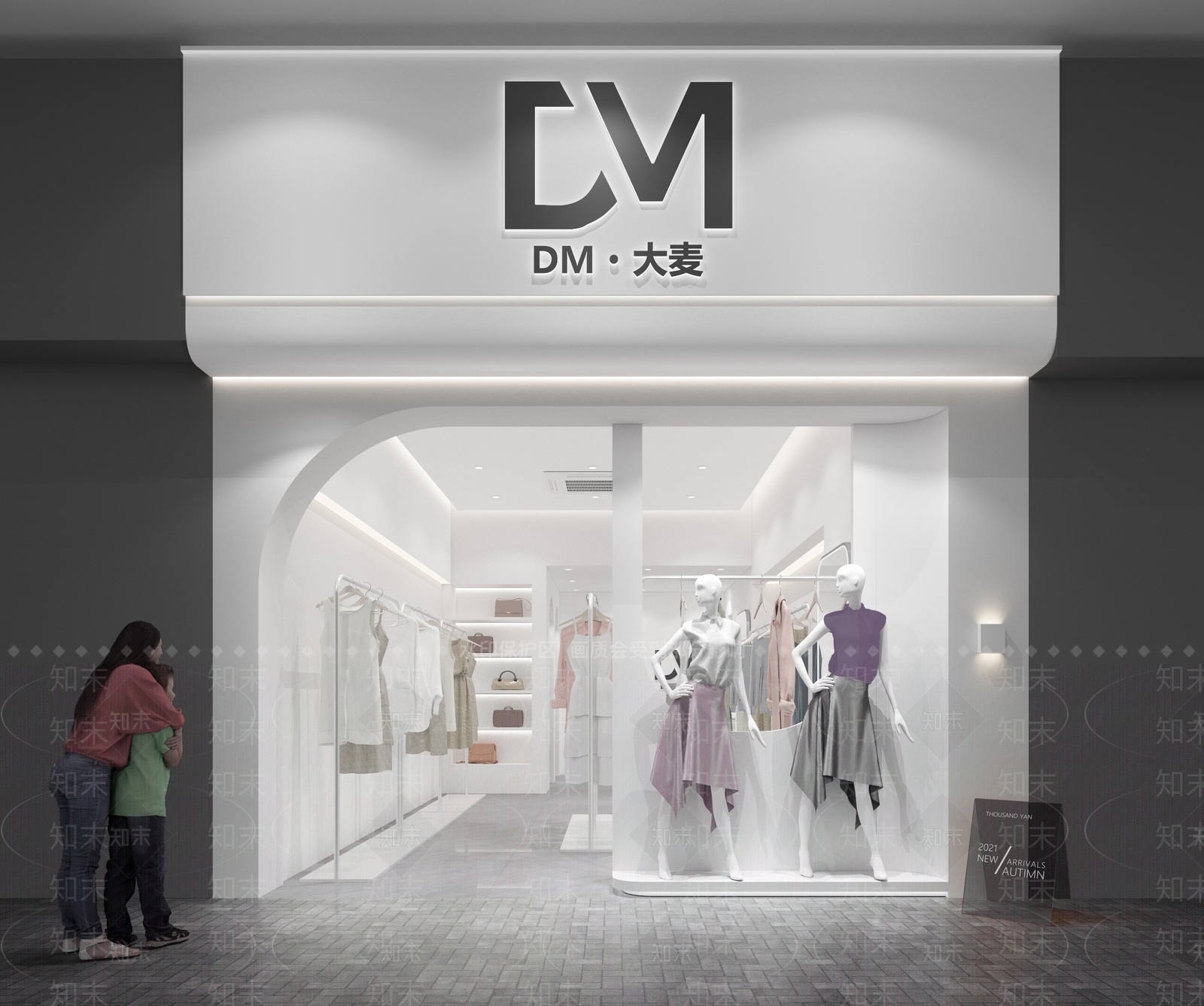 现代服装店门头3D模型下载【ID:1133528873】_知末3d模型网