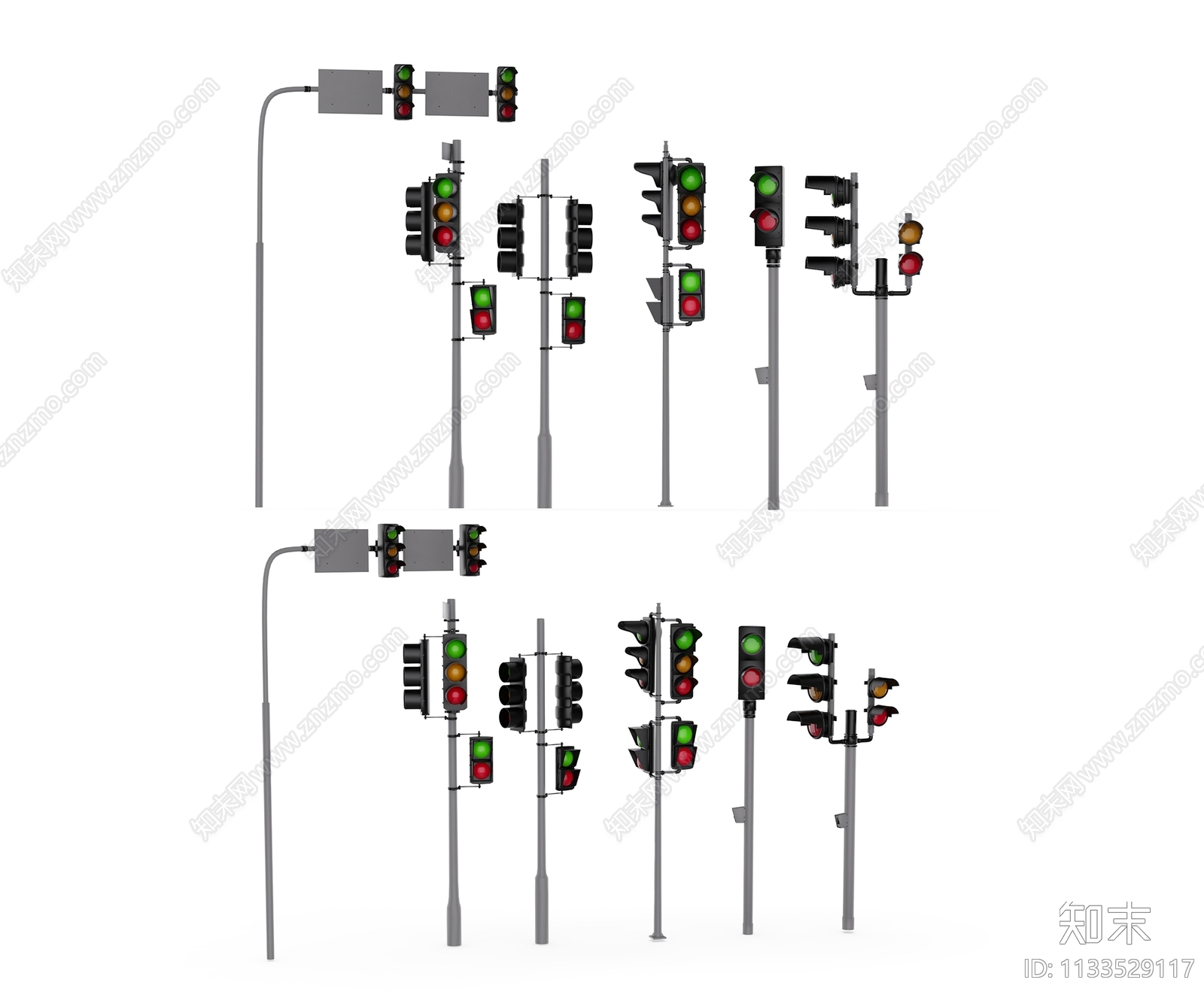 现代道路设施3D模型下载【ID:1133529117】
