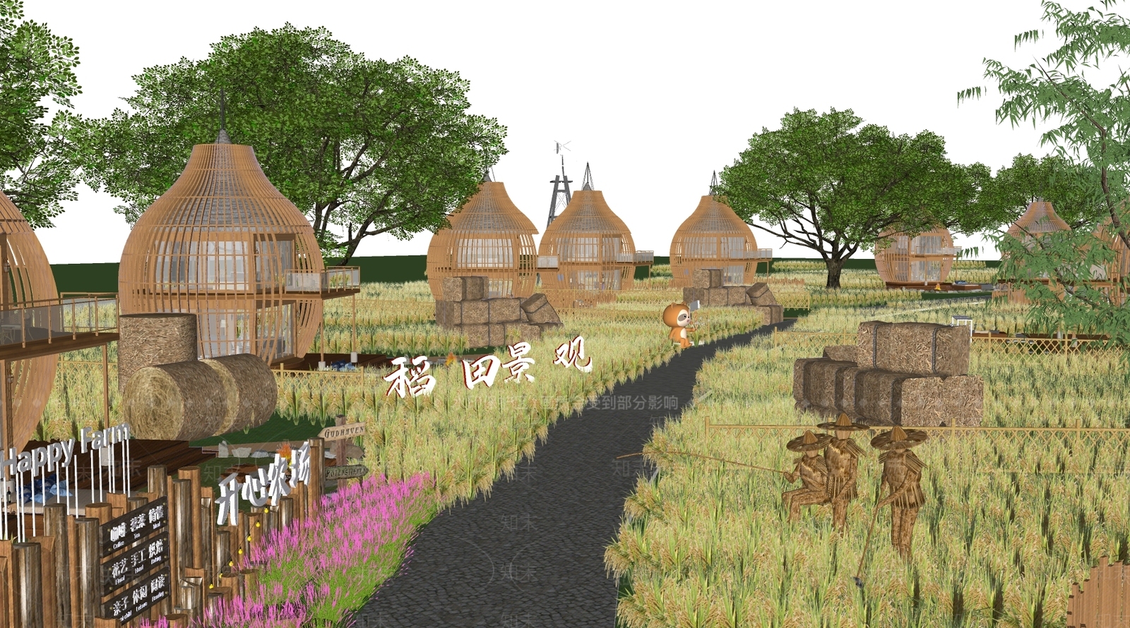 现代乡村公园SU模型下载【ID:1133664921】
