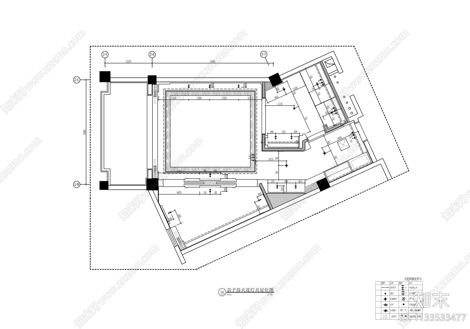 85㎡亲子双床房施工图下载【ID:1133533477】