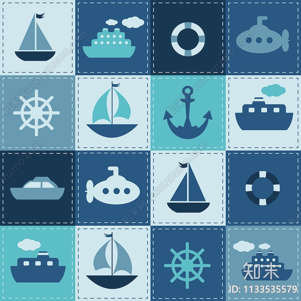 儿童房海洋系列壁纸贴图下载【ID:1133535579】