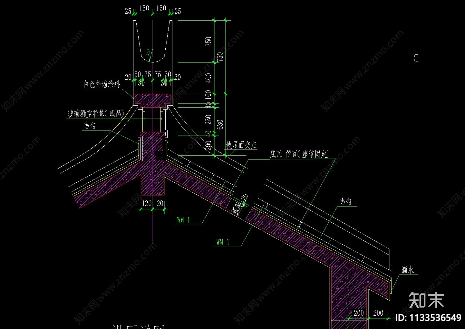 中式古建江南风建筑cad施工图下载【ID:1133536549】