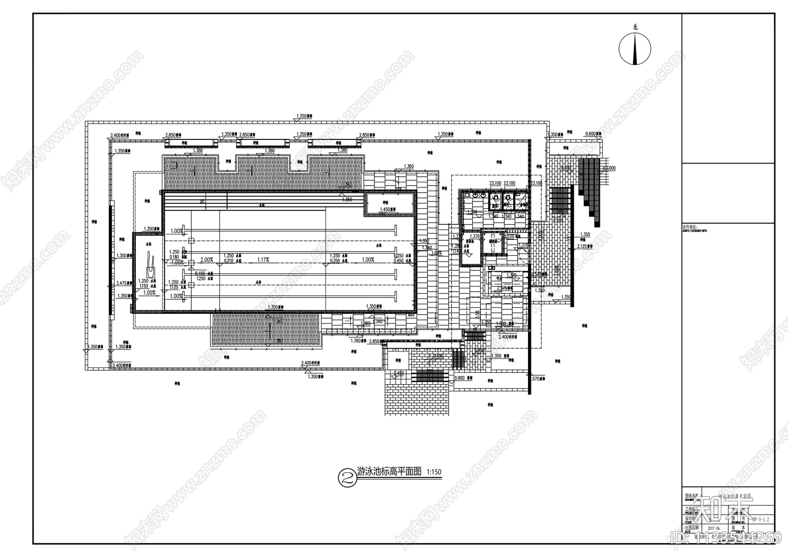 米色典雅小泳池详图cad施工图下载【ID:1133544269】