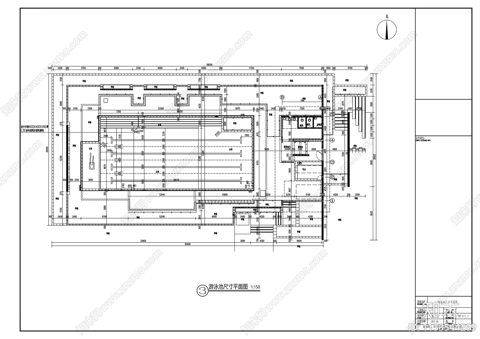 米色典雅小泳池详图cad施工图下载【ID:1133544269】