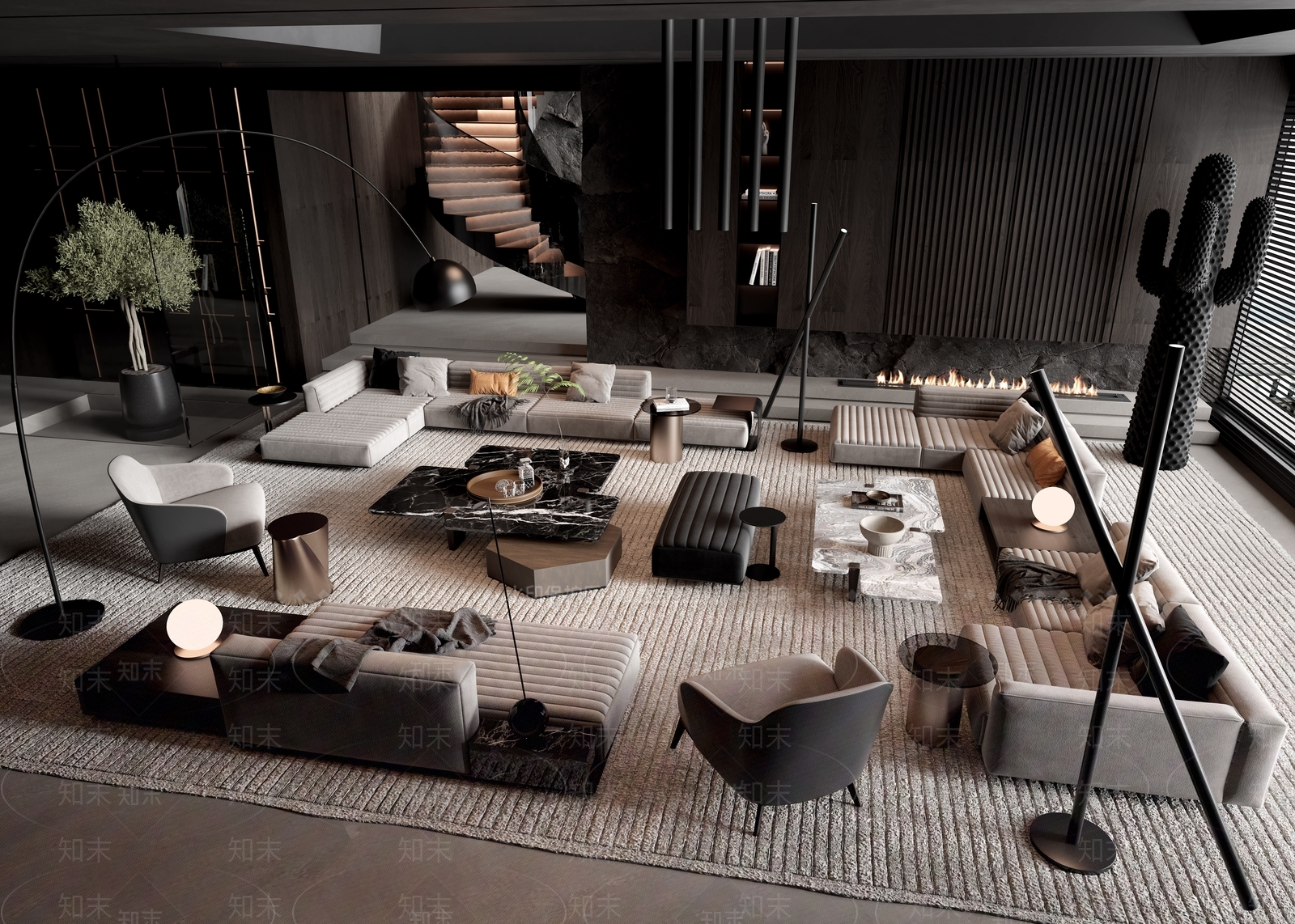 Minotti现代沙发茶几组合SU模型下载【ID:1133546764】