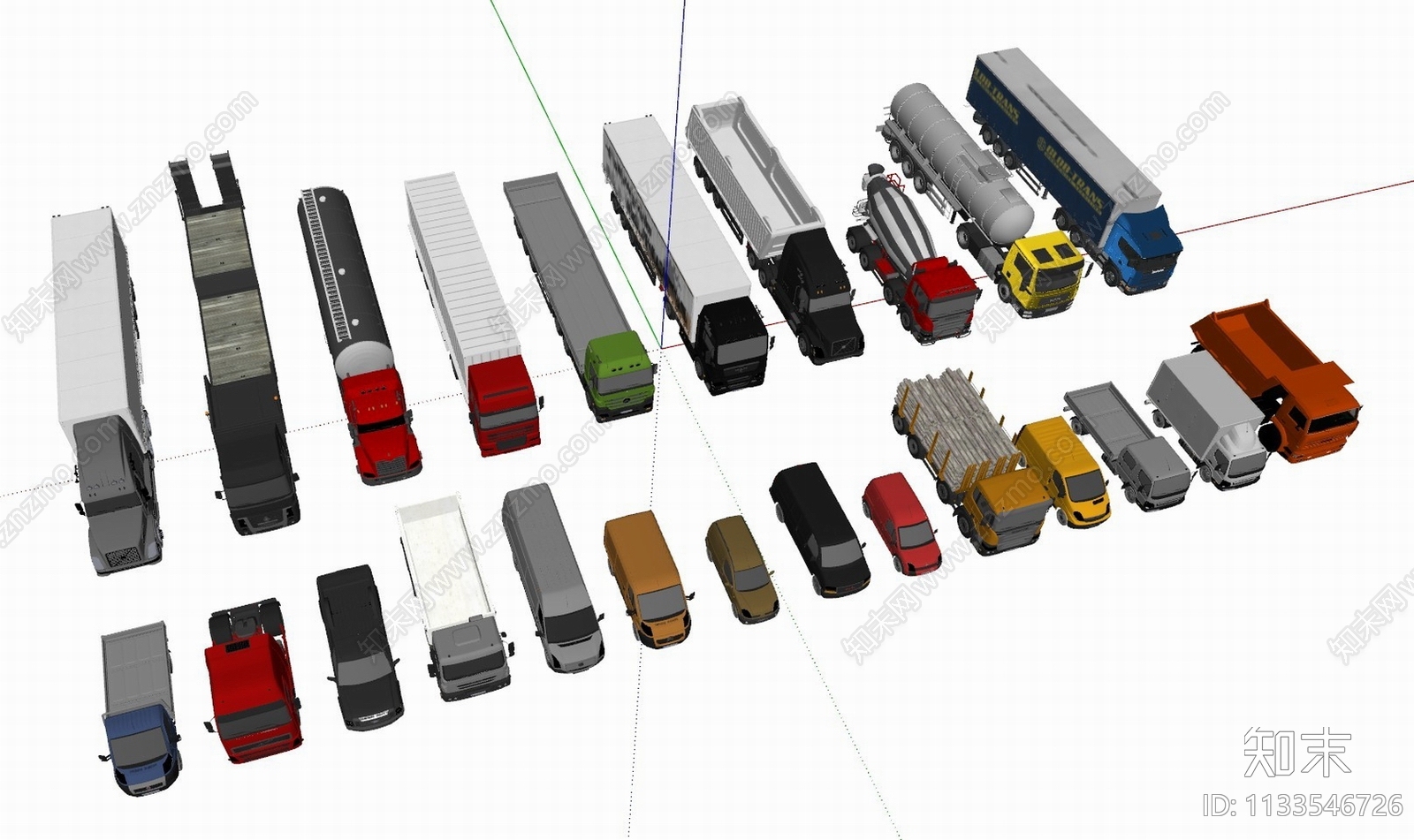 货车合集SU模型下载【ID:1133546726】