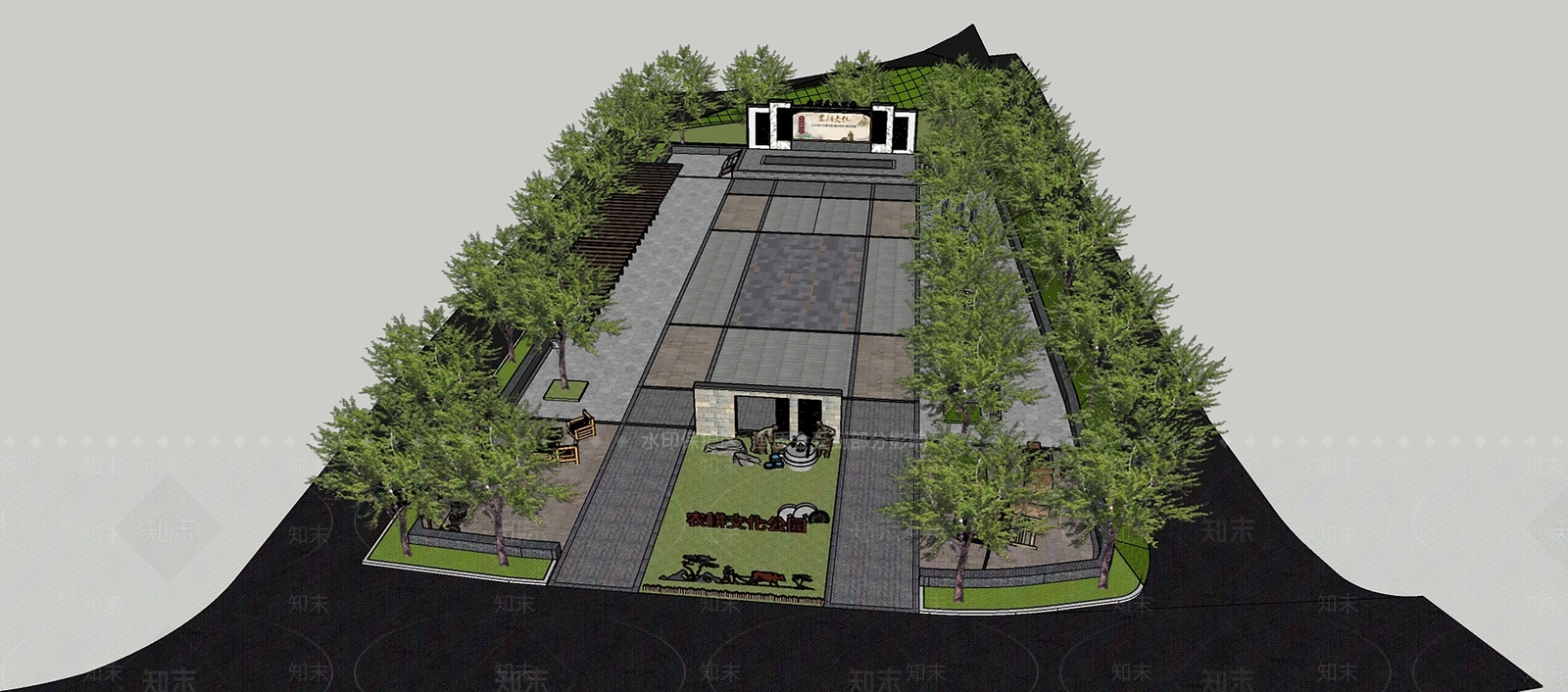 现代农耕文化公园SU模型下载【ID:1133549102】