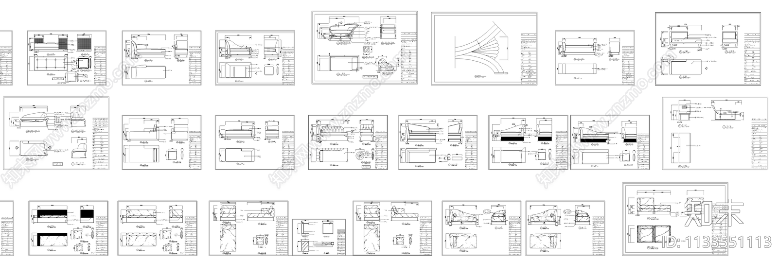 贵妃椅施工图下载【ID:1133551113】