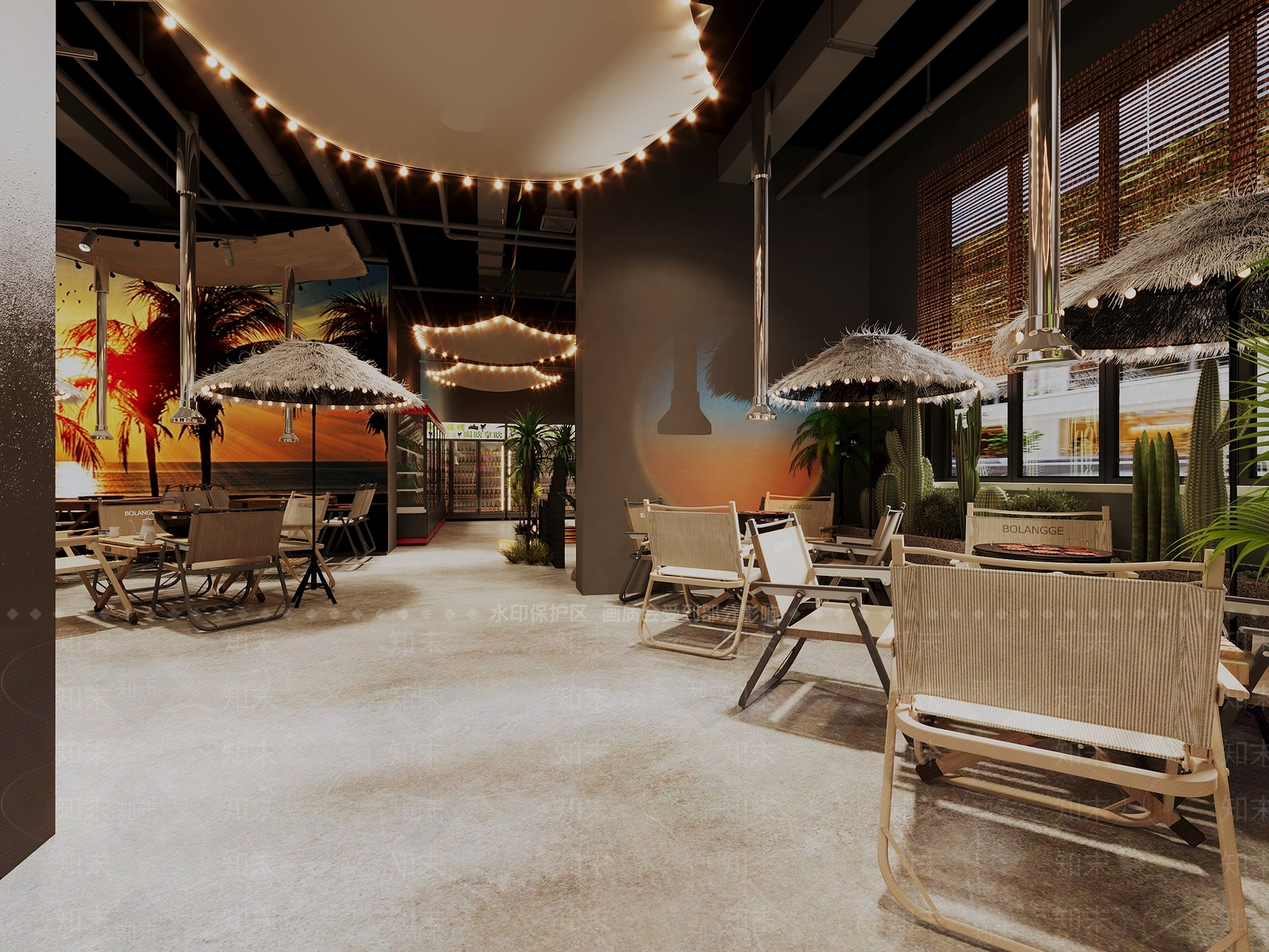 工业露营风烧烤店3D模型下载【ID:1133558923】