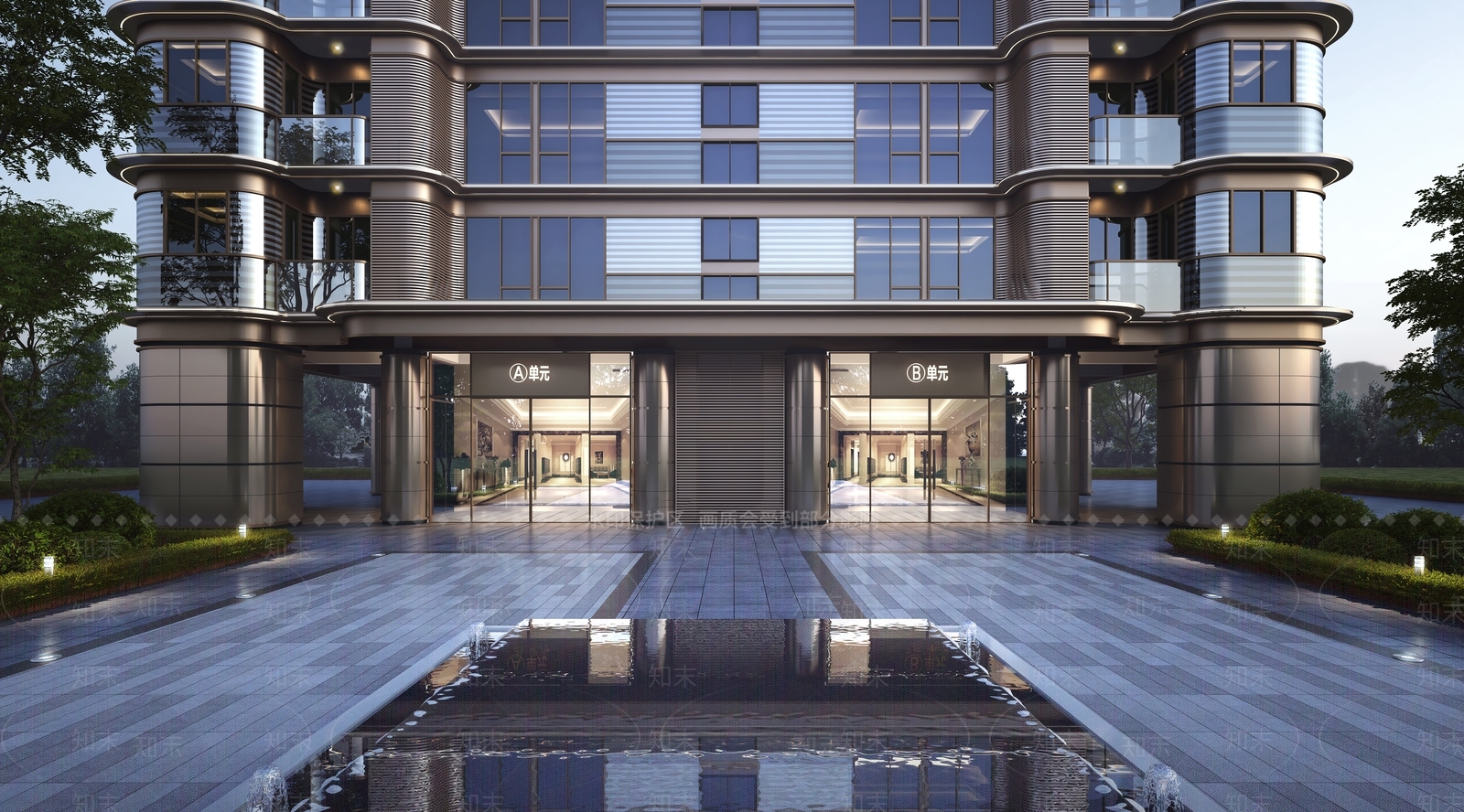 现代小区住宅入户大门SU模型下载【ID:1133560340】