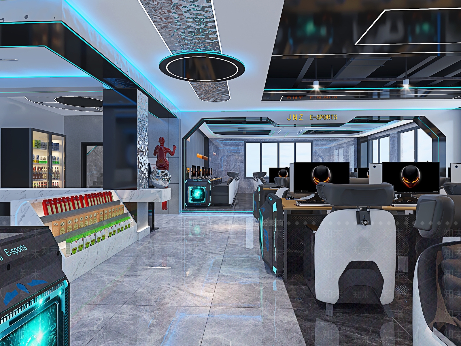 现代网吧网咖3D模型下载【ID:1133569350】