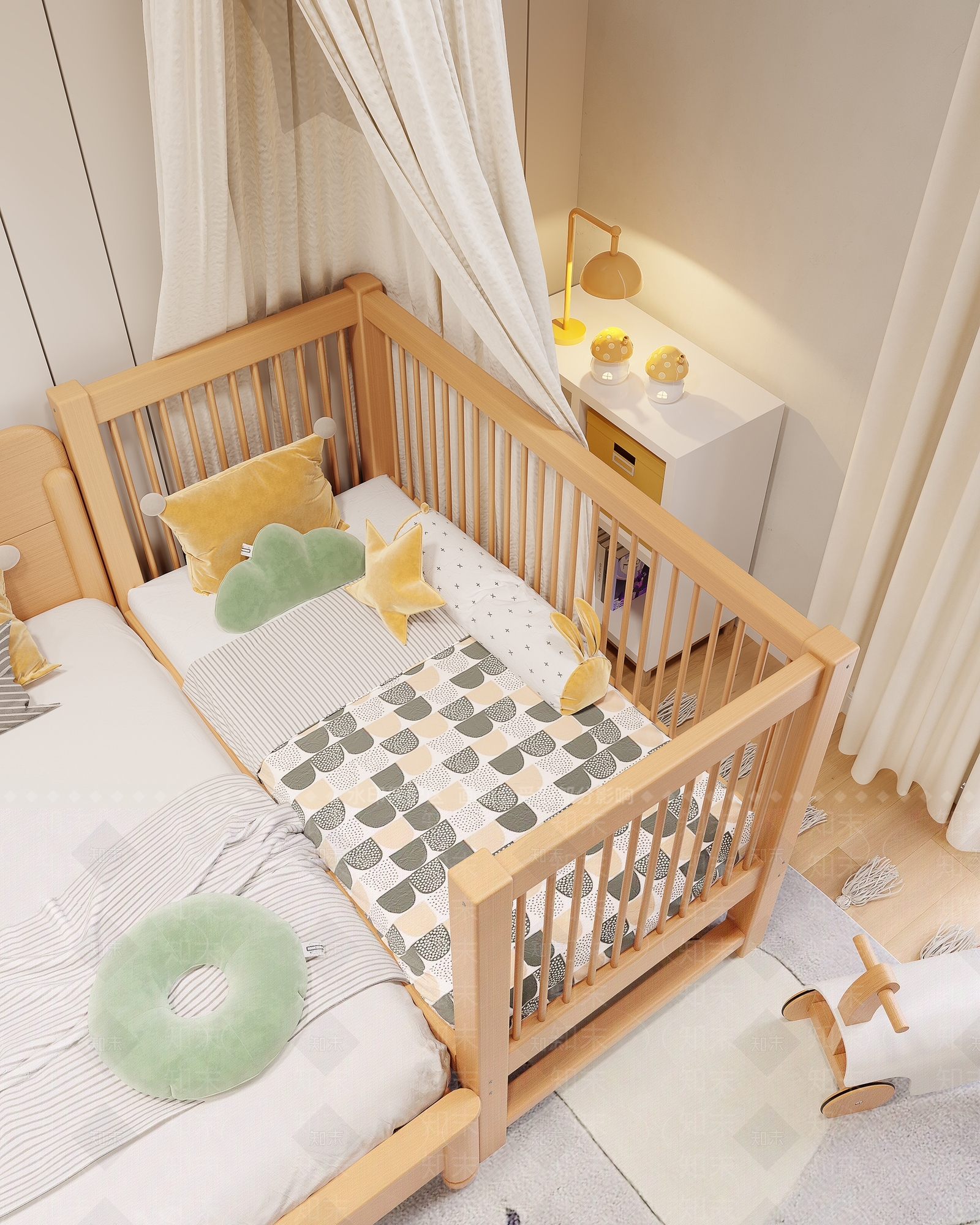 北欧婴儿房SU模型下载【ID:1133576318】