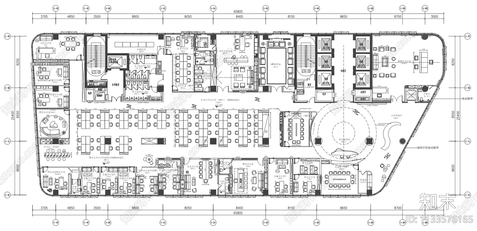 东升控股集团办公平面图施工图下载【ID:1133576165】