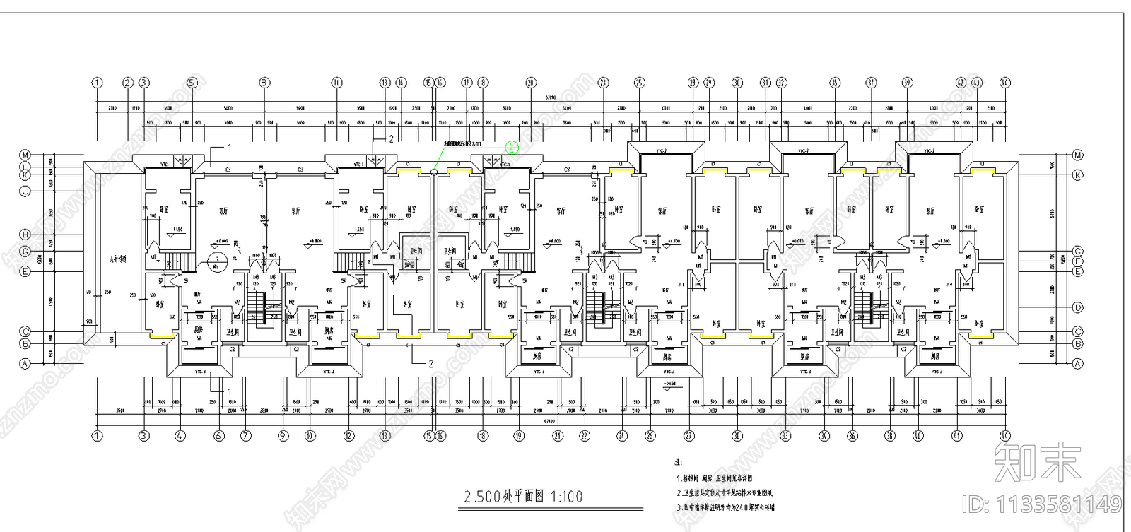 焦作市节能住宅楼建筑cad施工图下载【ID:1133581149】