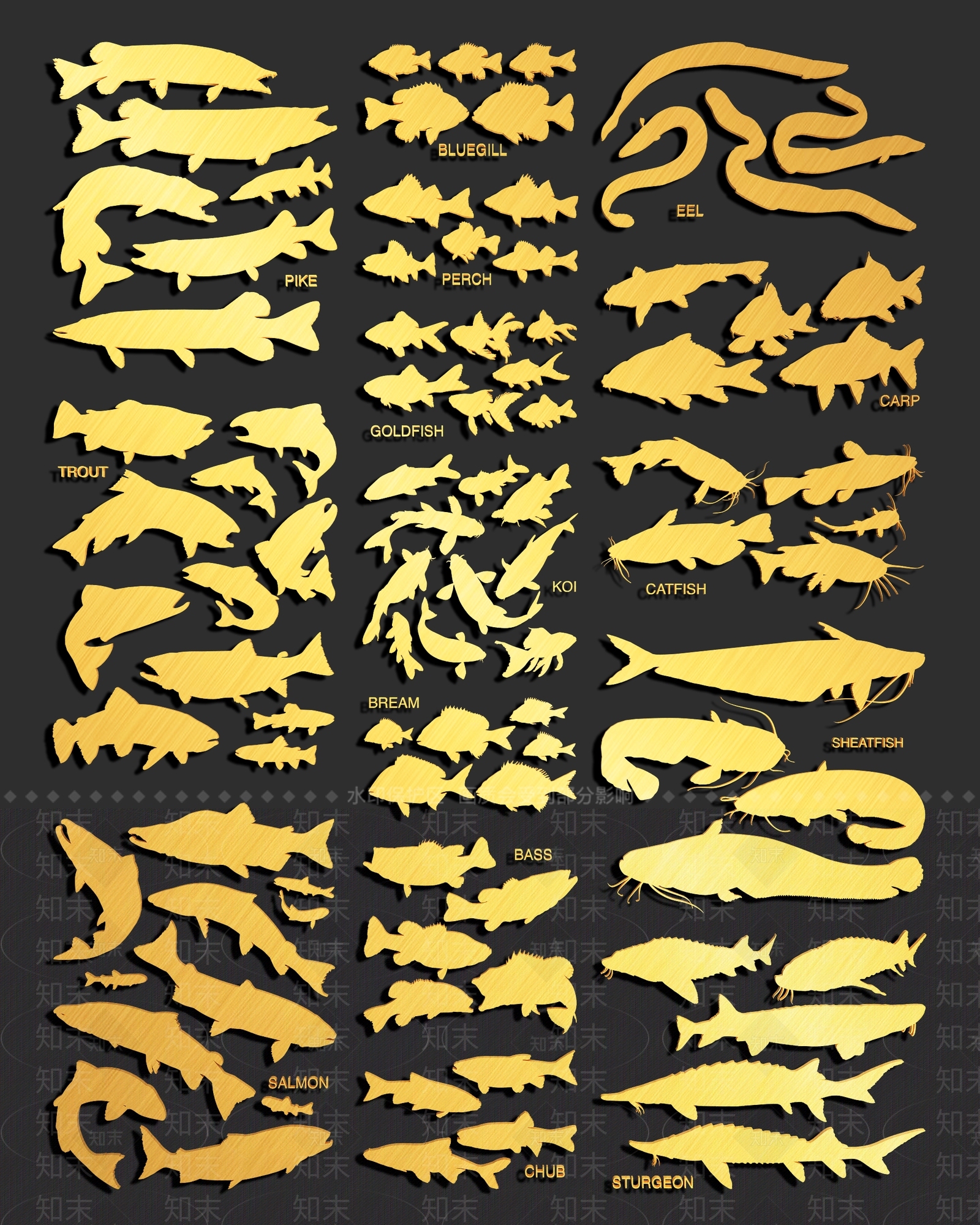 现代鲤鱼墙饰3D模型下载【ID:1133581546】