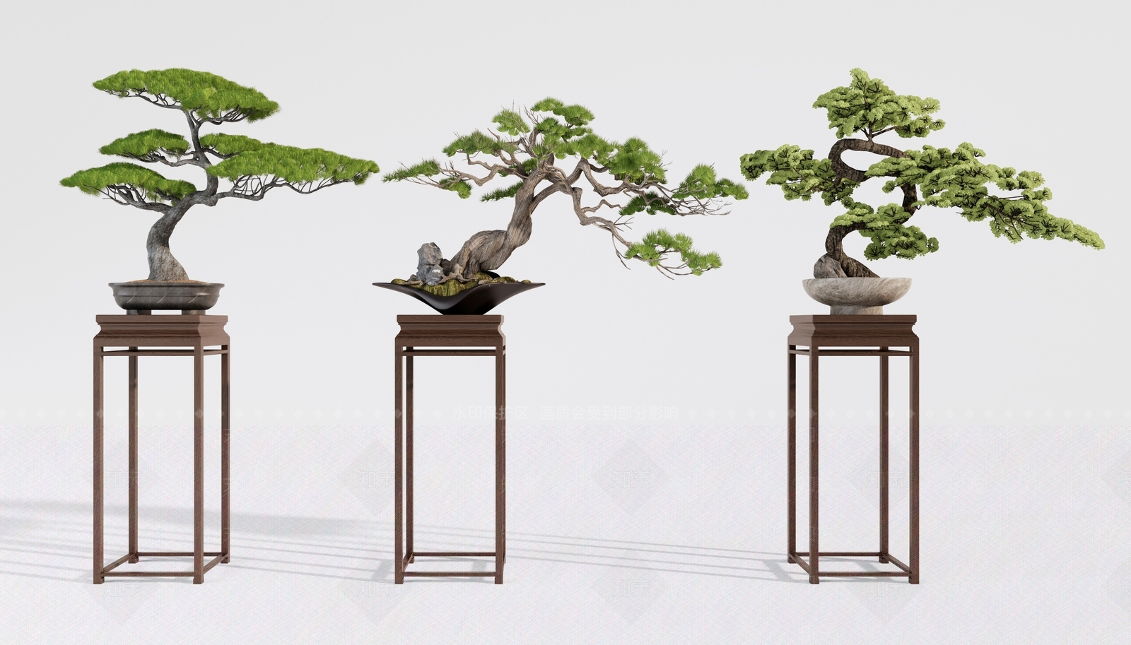 新中式乔木SU模型草图