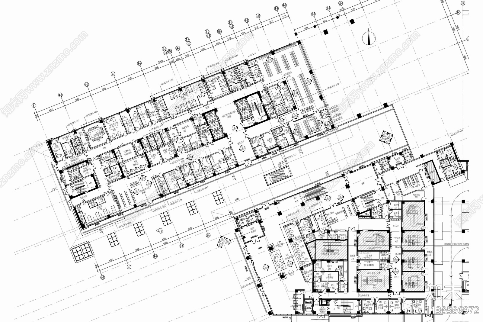 大型医院室内cad施工图下载【ID:1133586972】