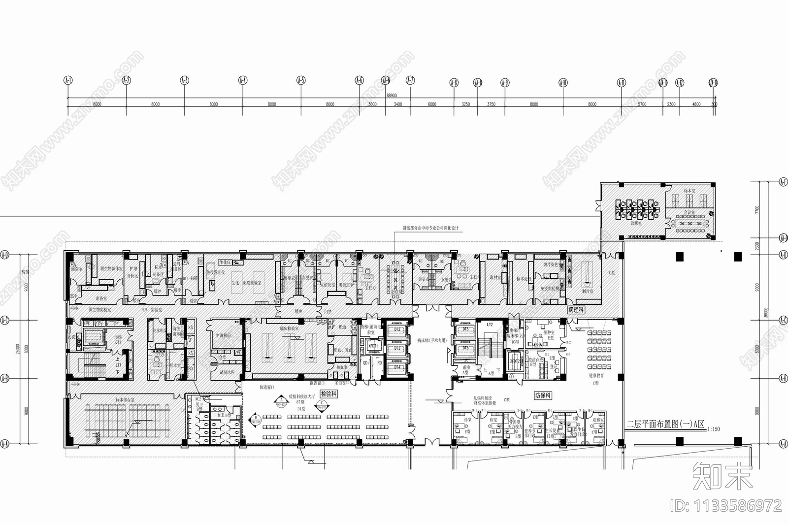 大型医院室内cad施工图下载【ID:1133586972】