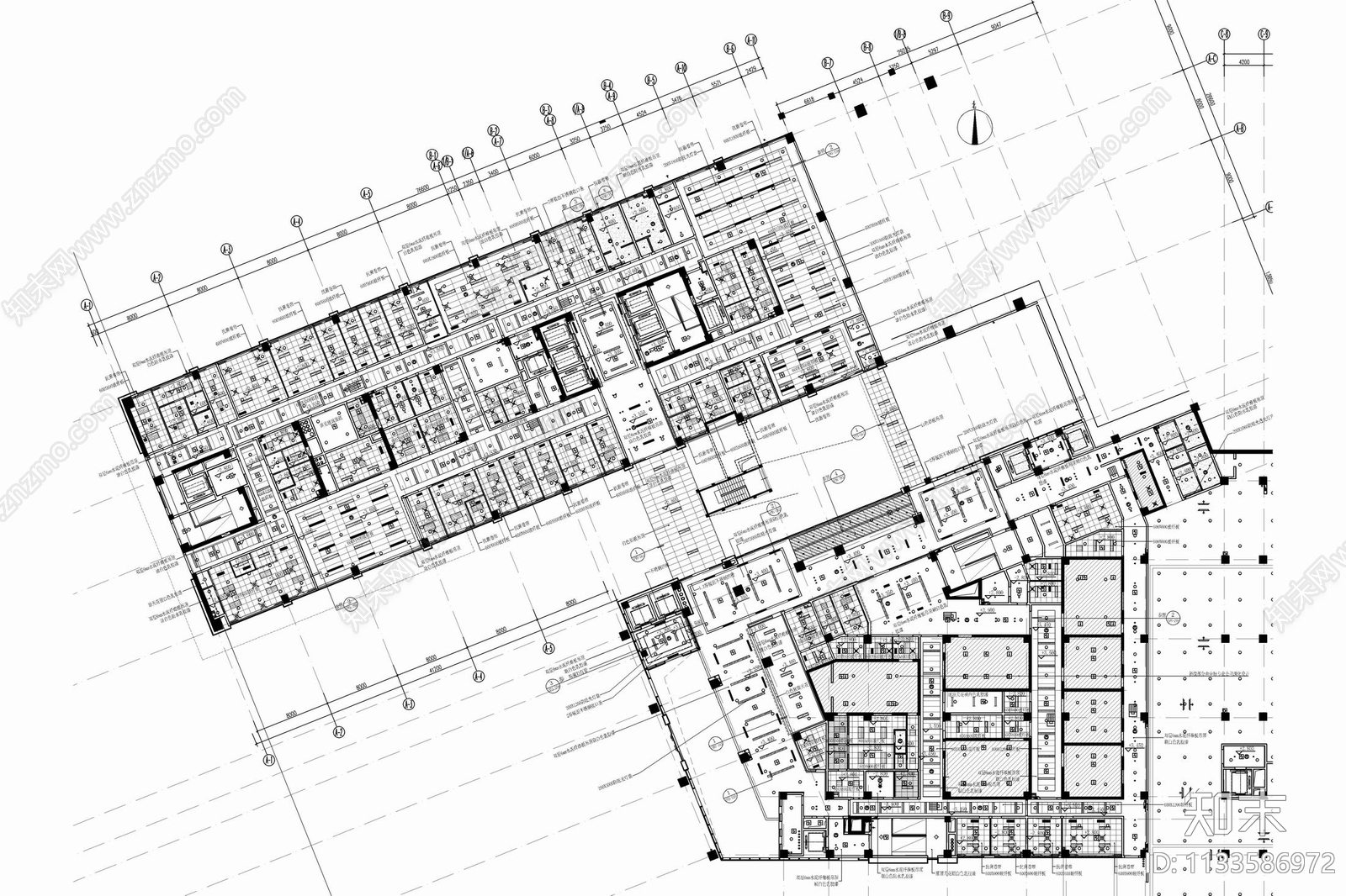 大型医院室内cad施工图下载【ID:1133586972】