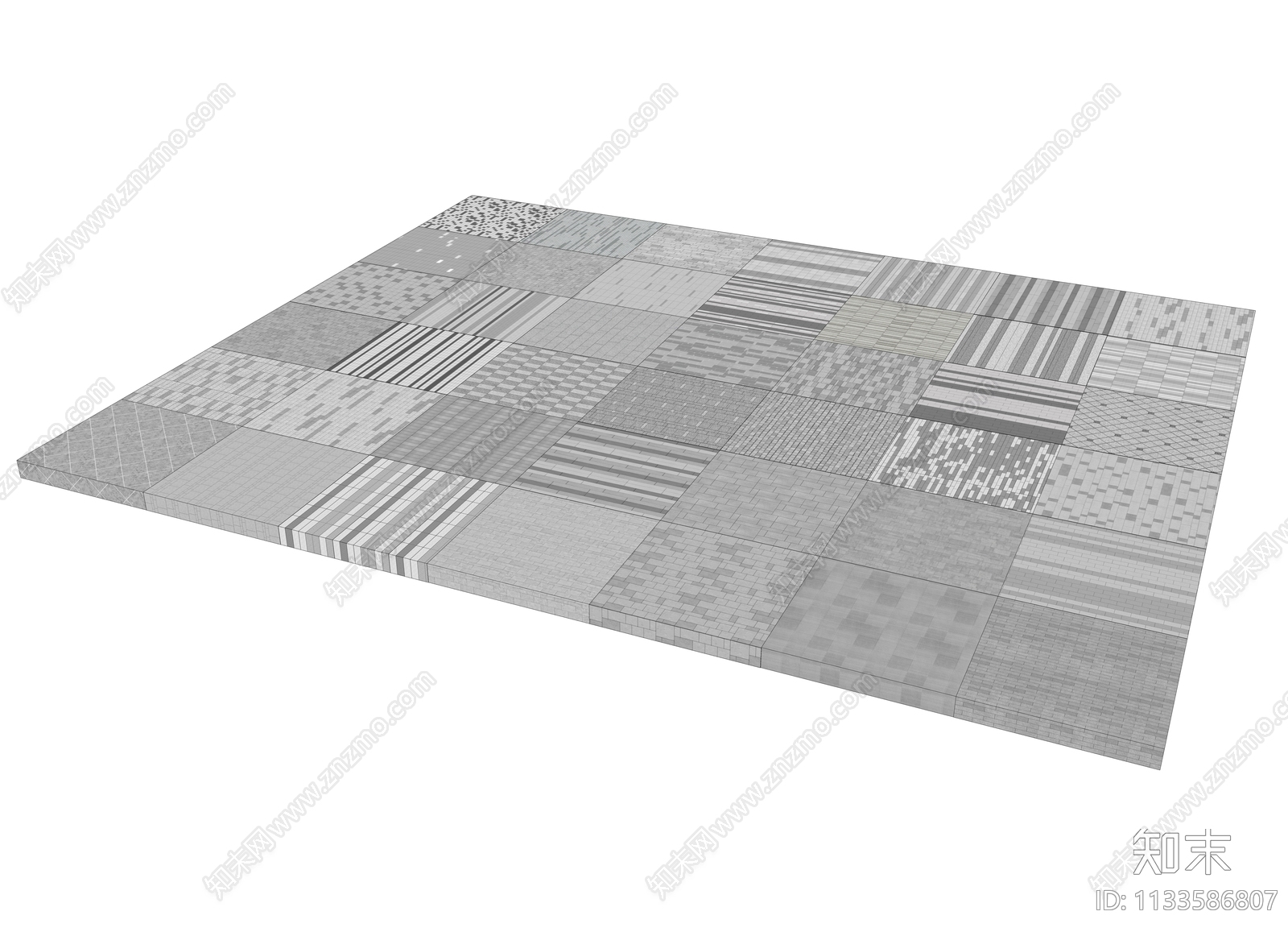 现代地面铺装SU模型下载【ID:1133586807】