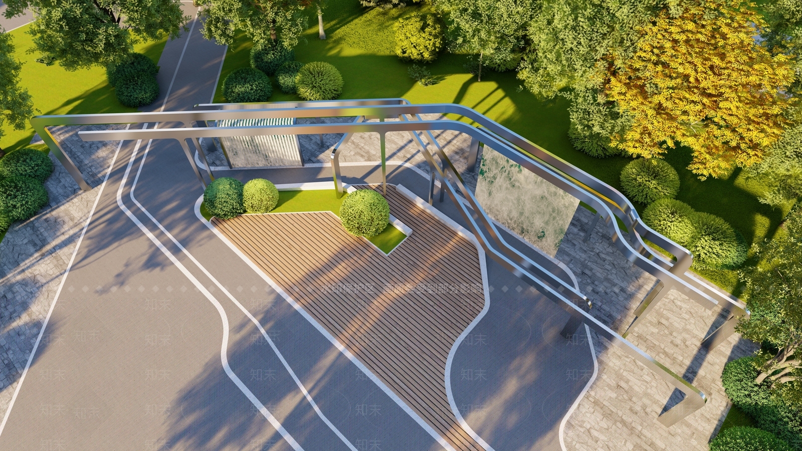 现代廊架SU模型下载【ID:1133591781】