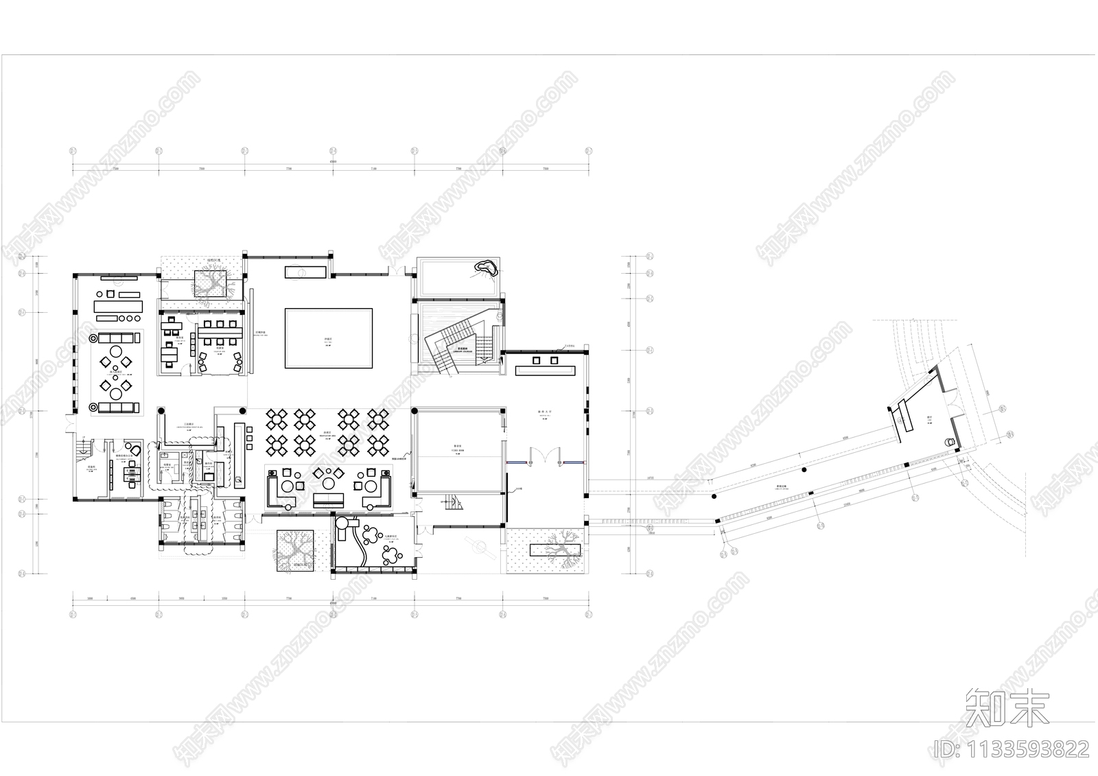 售楼处室内效果图cad施工图下载【ID:1133593822】