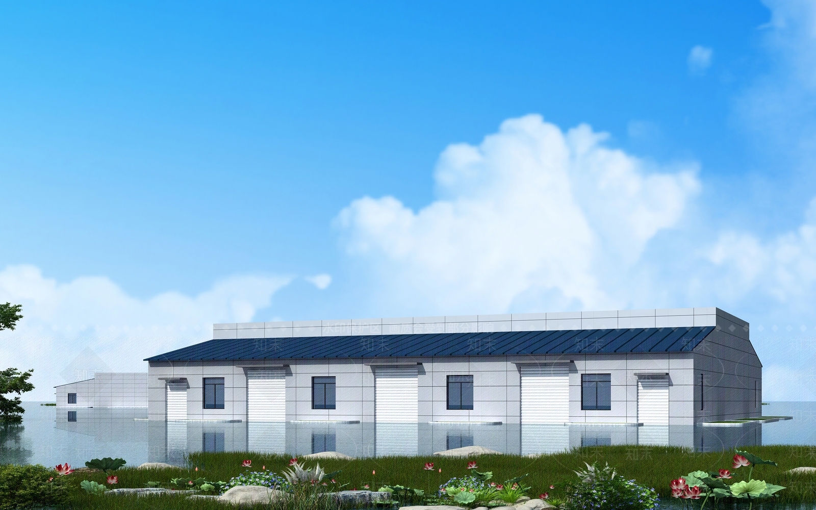 现代工业厂房3D模型下载【ID:1133594559】