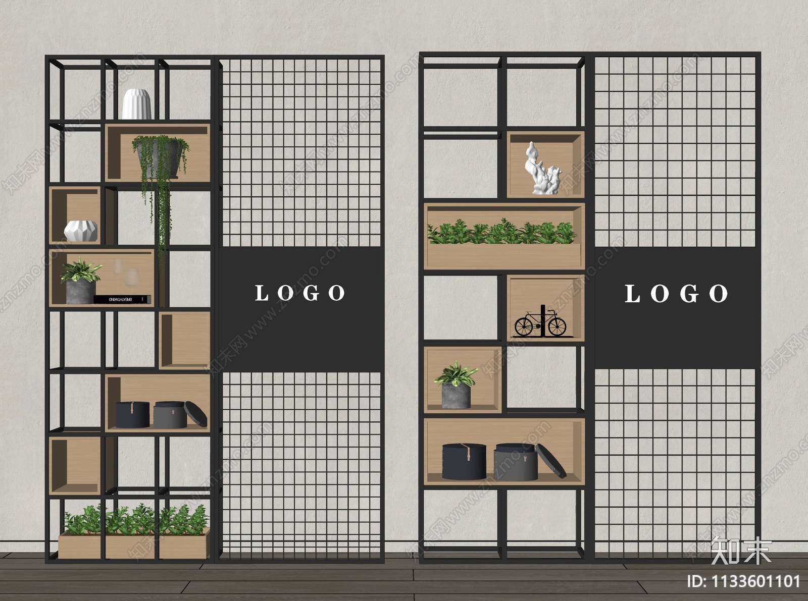 现代装饰架SU模型下载【ID:1133601101】