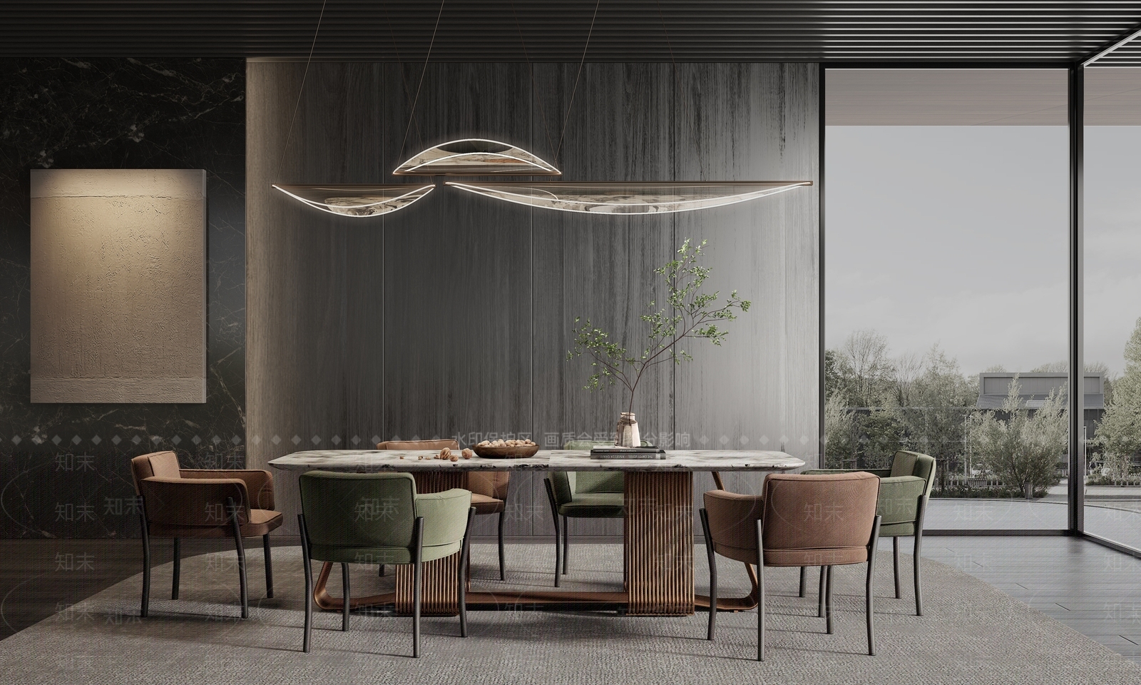 Minotti现代家居餐厅3D模型下载【ID:1133602680】