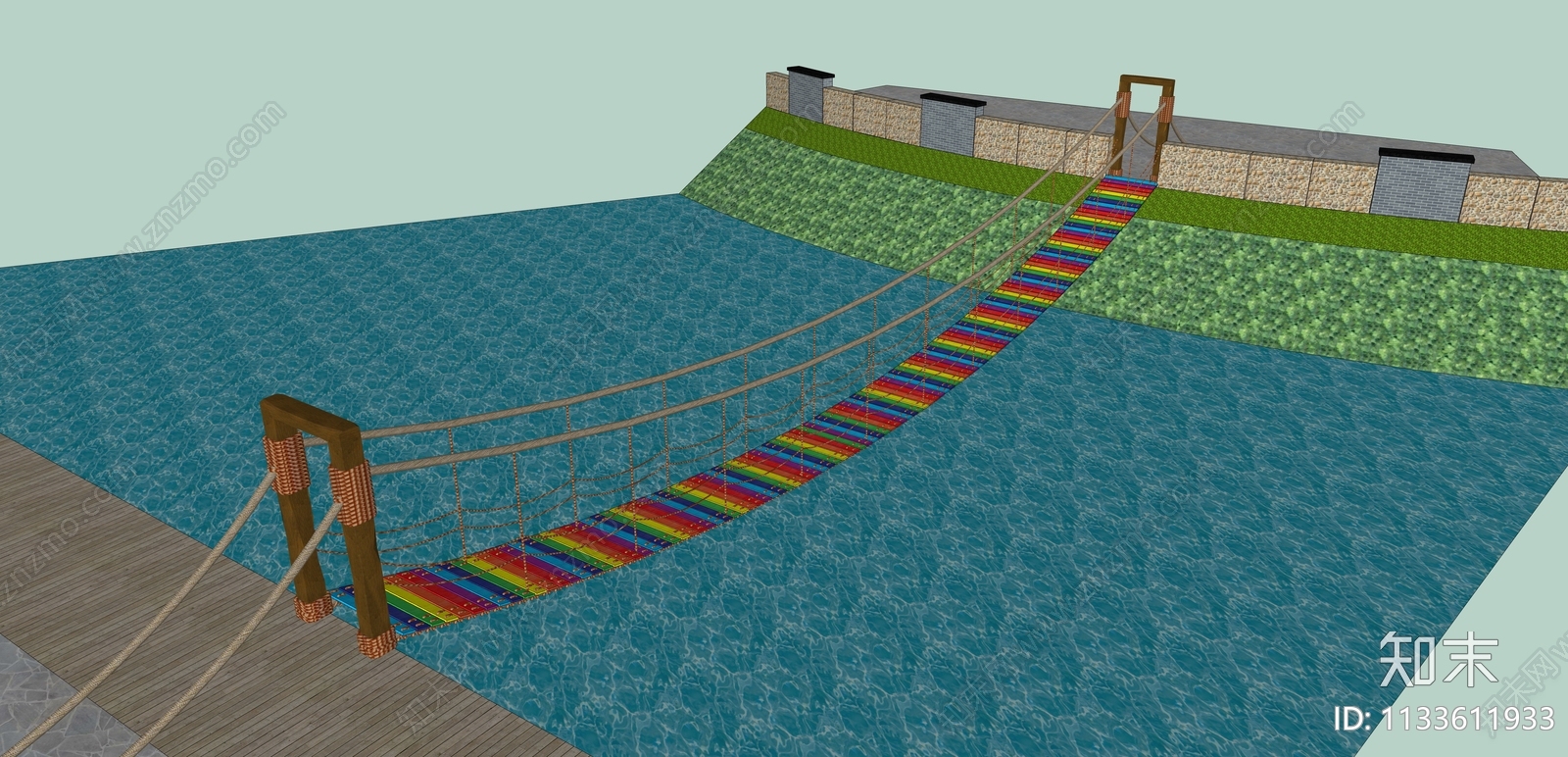 现代景观桥SU模型下载【ID:1133611933】