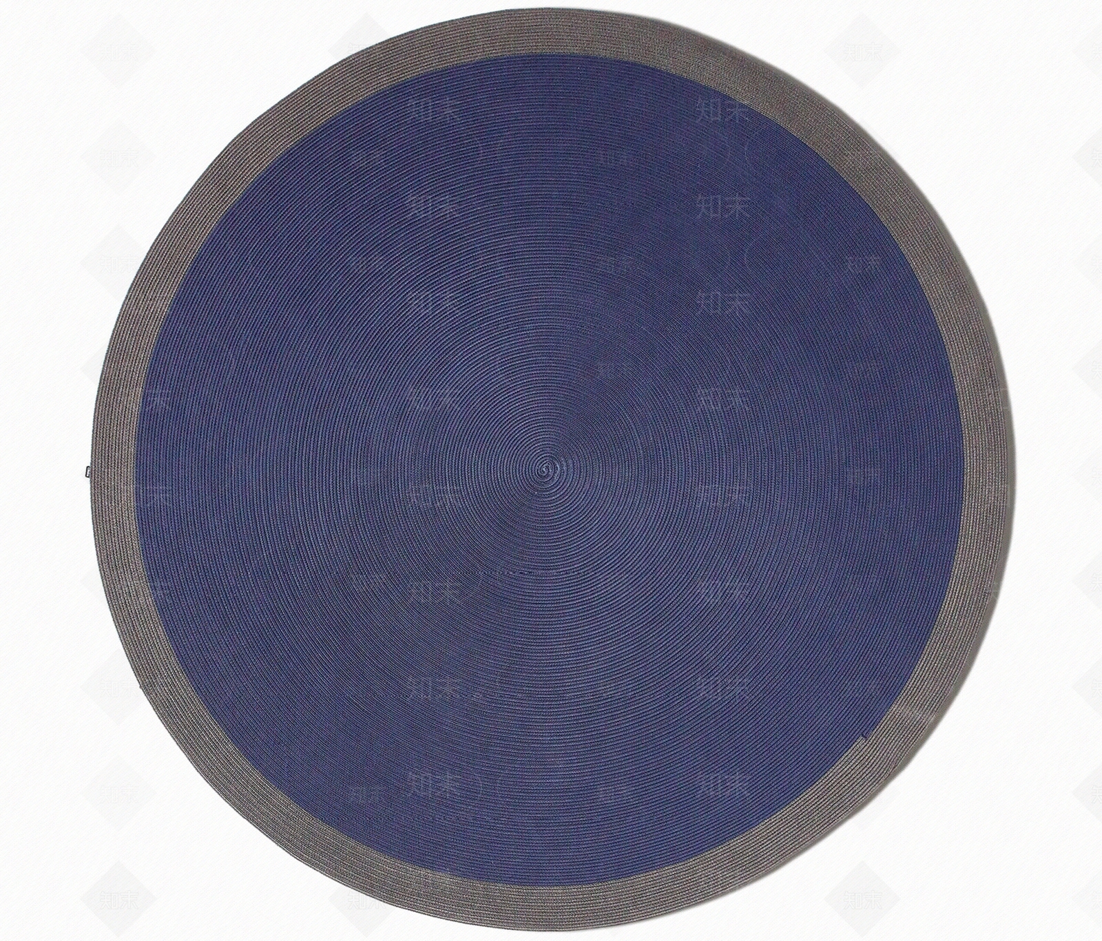 蓝色灰边圆毯贴图下载【ID:1133612991】