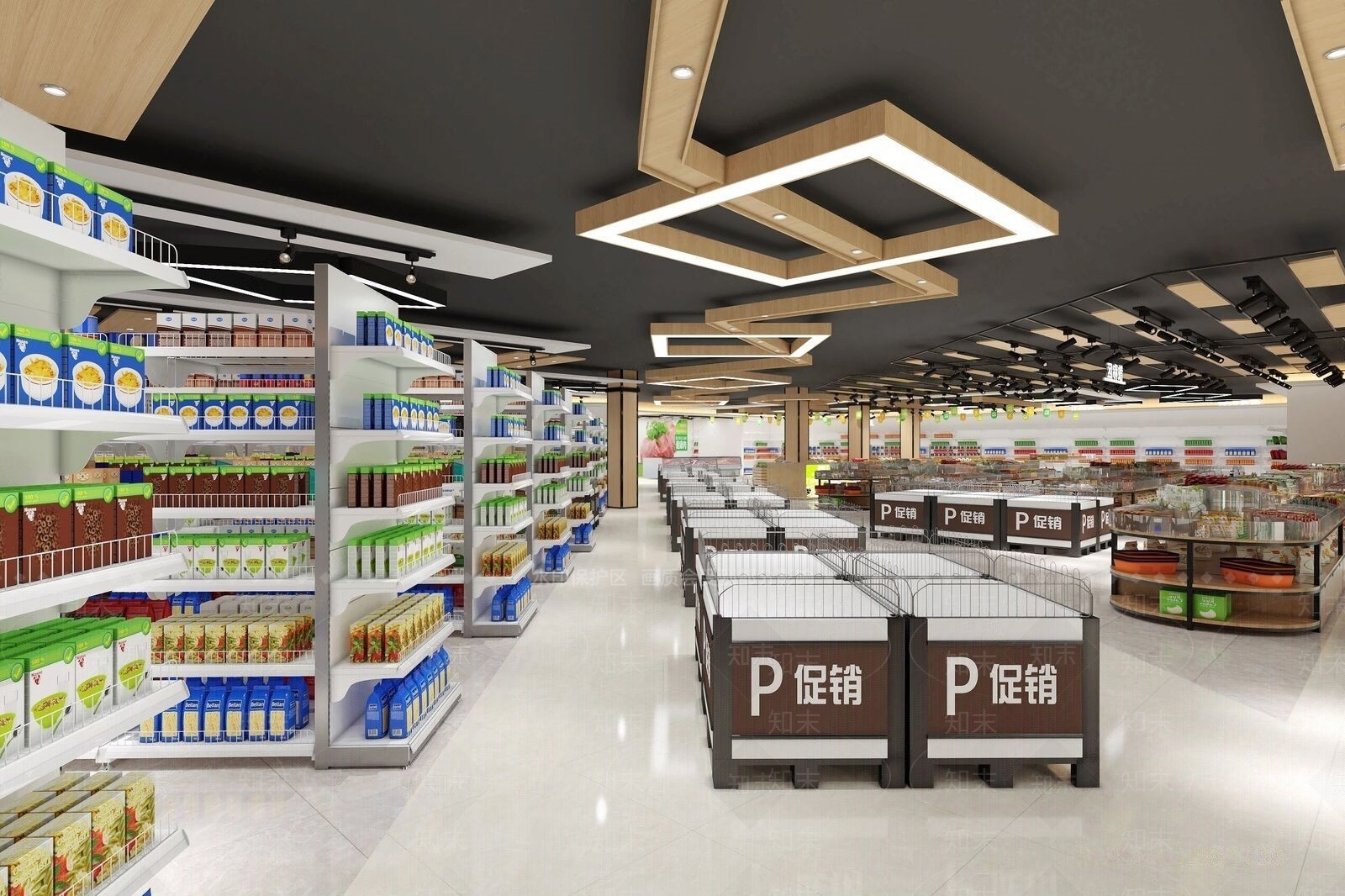 现代超市SU模型下载【ID:1133618393】
