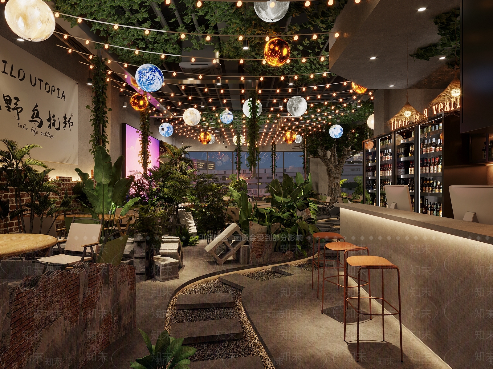 工业露营风酒吧3D模型下载【ID:1133624756】