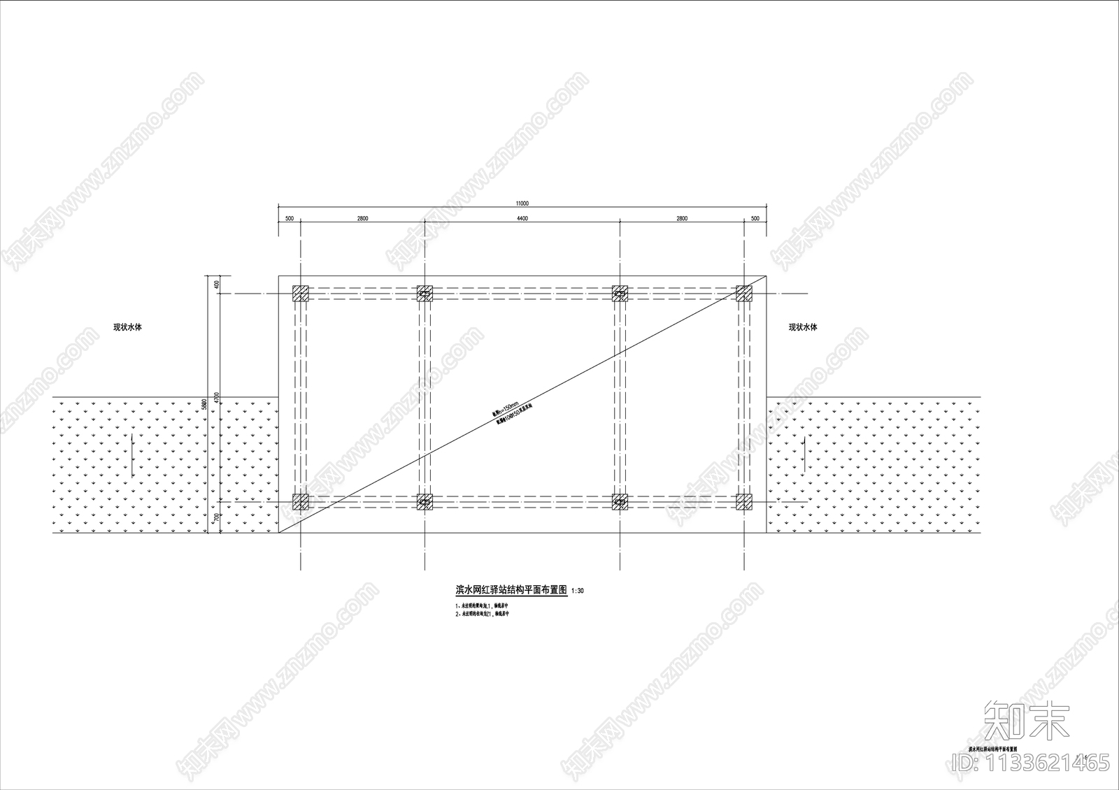 滨水网红驿站详图cad施工图下载【ID:1133621465】